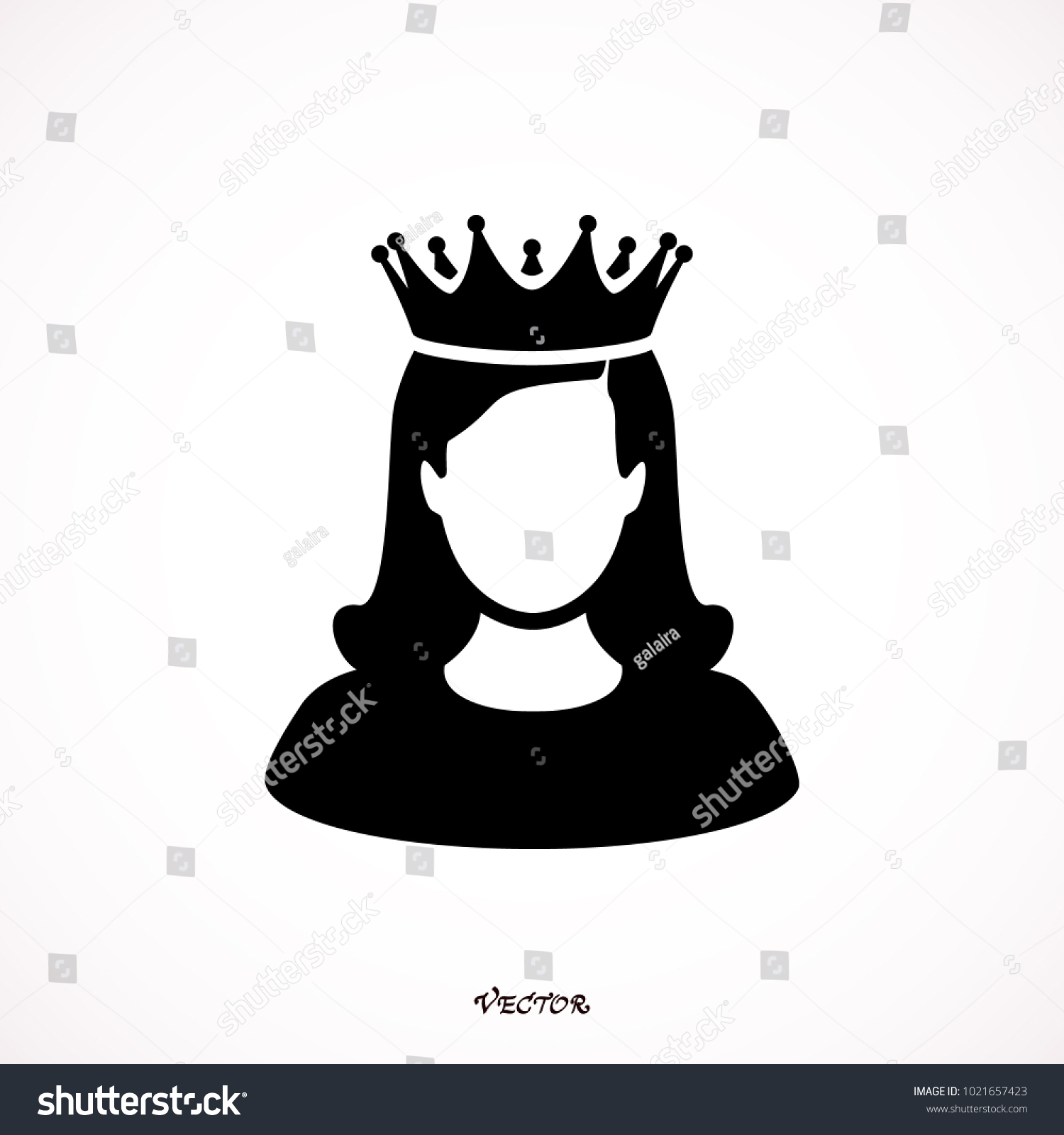 Queen Icon Simple Style On White Stock Vector (royalty Free) 1021657423 