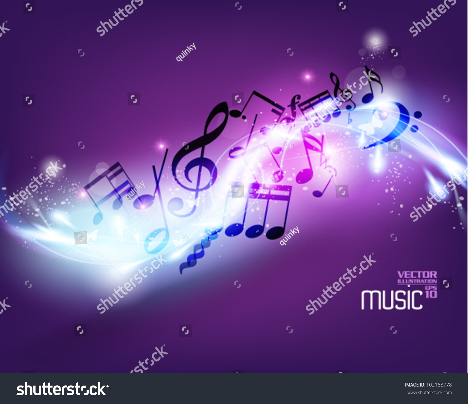 Modern Conceptual Music Notes Vector Design Stock Vector (Royalty Free ...