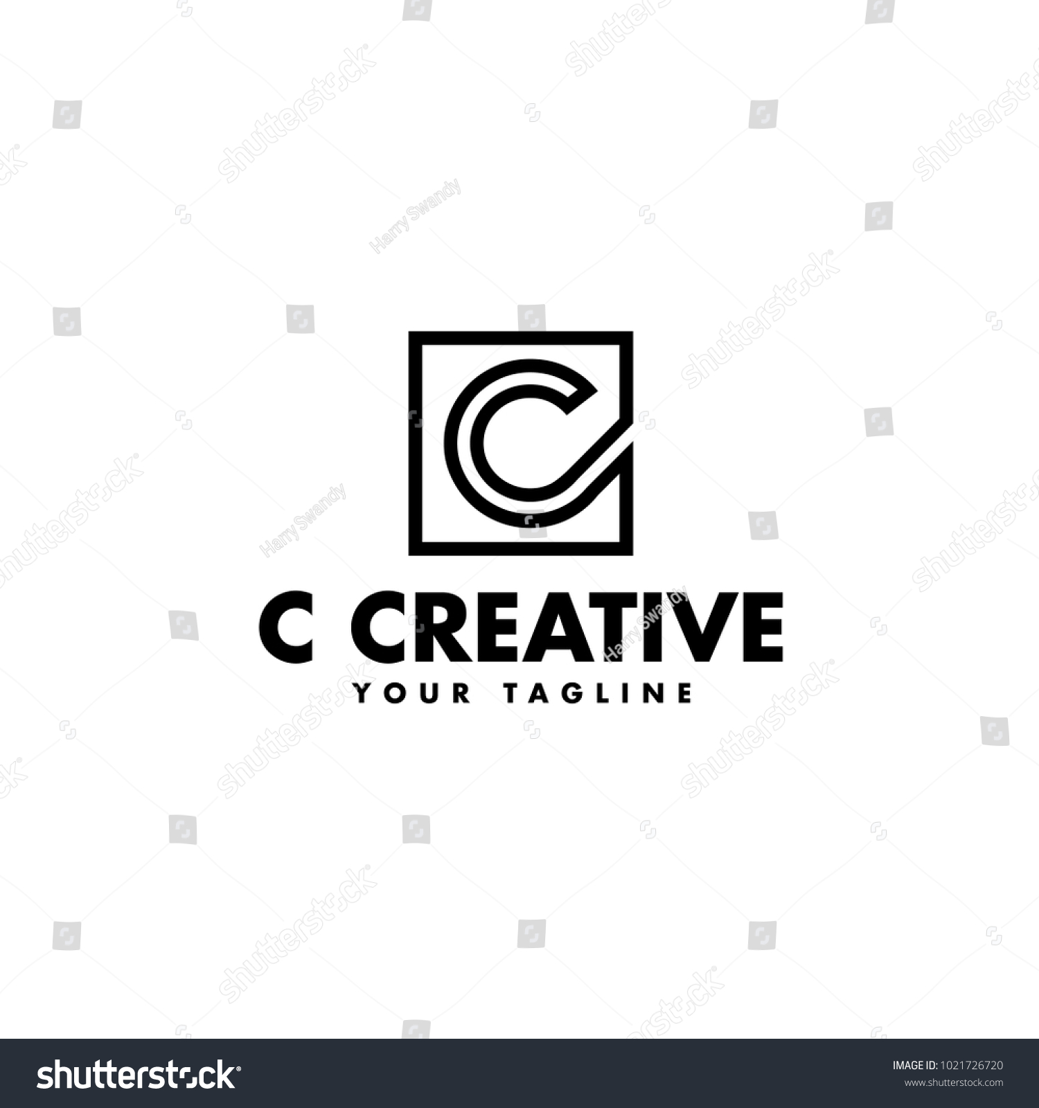 Letter C Logo Design Black White Stock Vector (Royalty Free) 1021726720 ...