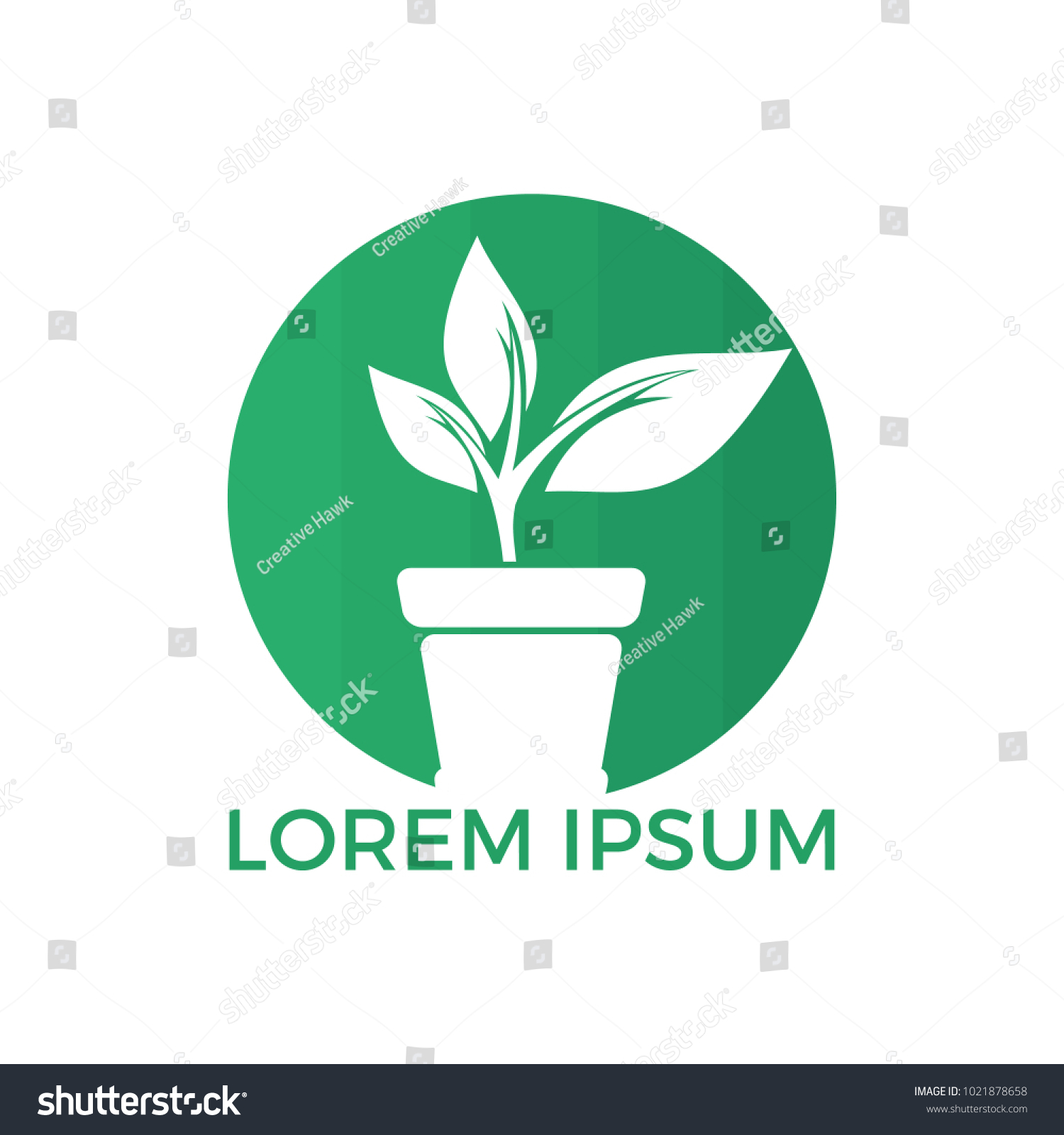 Flower Pot Plant Logo Growth Vector Vector De Stock Libre De Regalías