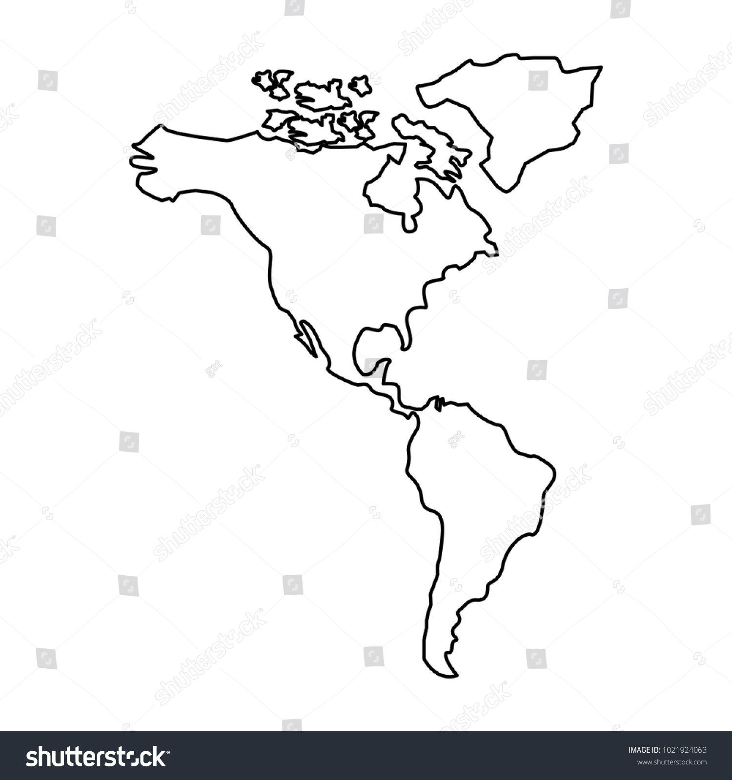 North South America Map Continent Stock Vector (Royalty Free ...