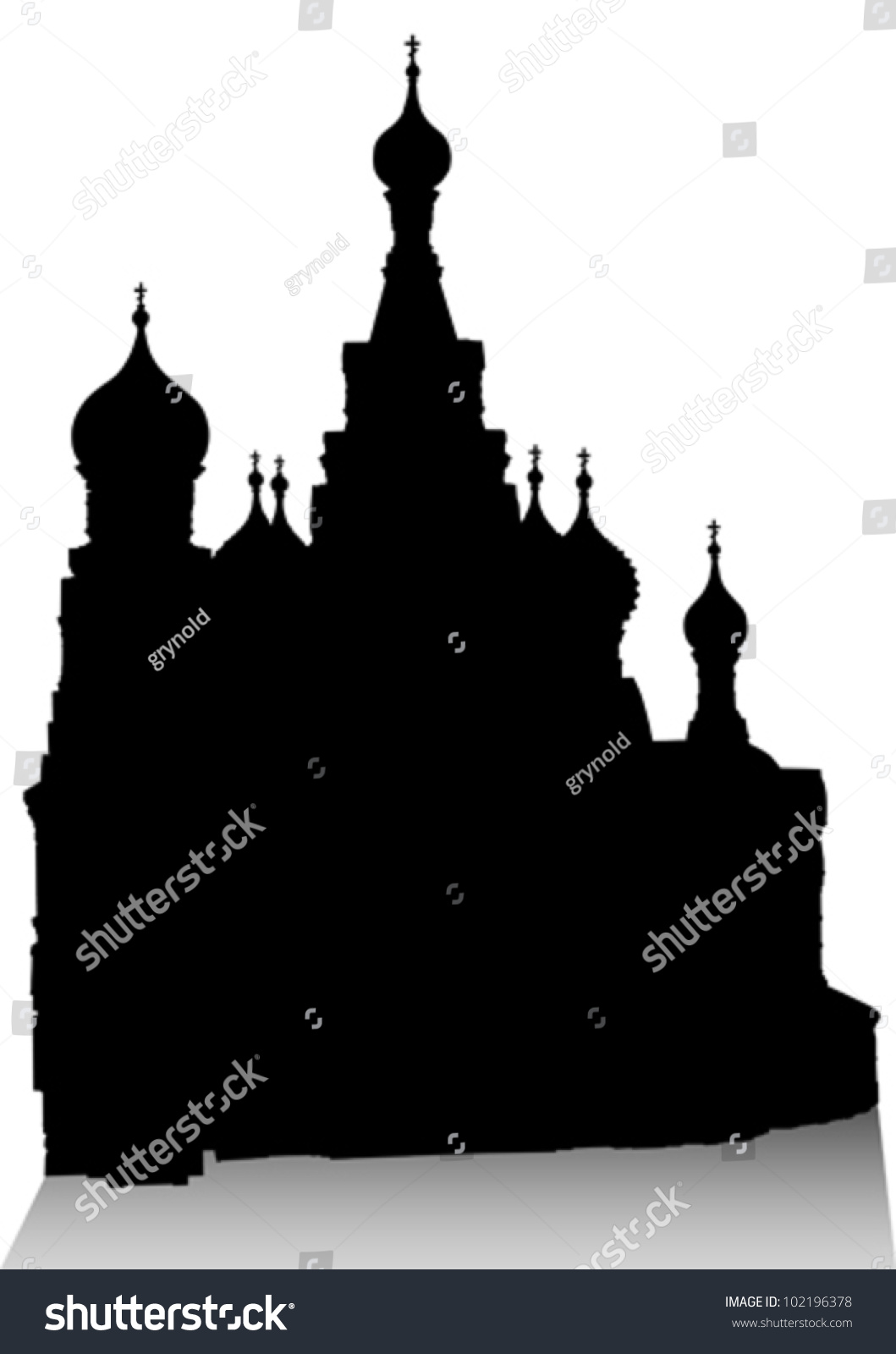 Vector Drawing Russian Christian Cathedral Stock Vector (Royalty Free ...