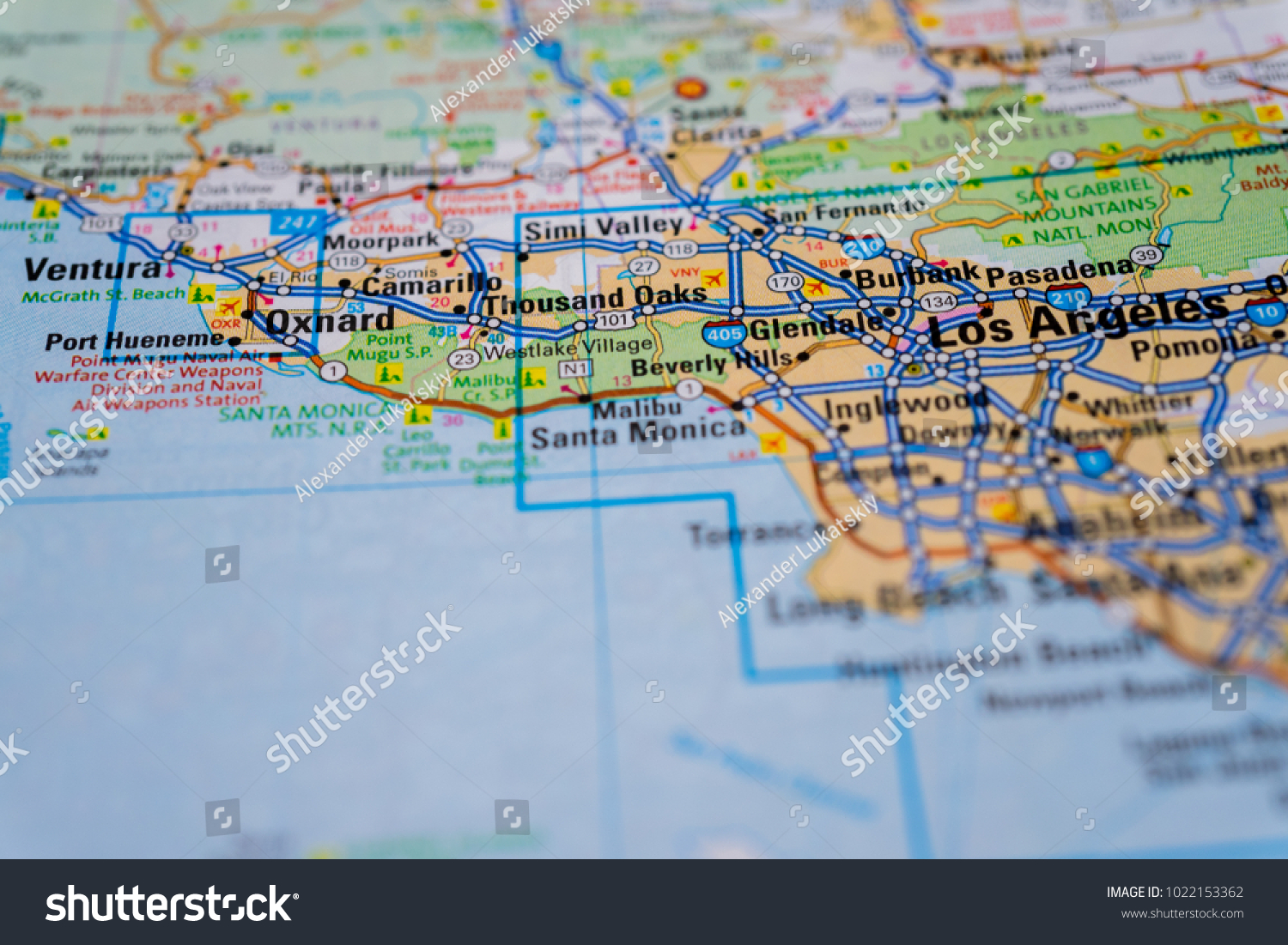 Los Angeles Usa Map Background Stock Photo 1022153362 | Shutterstock