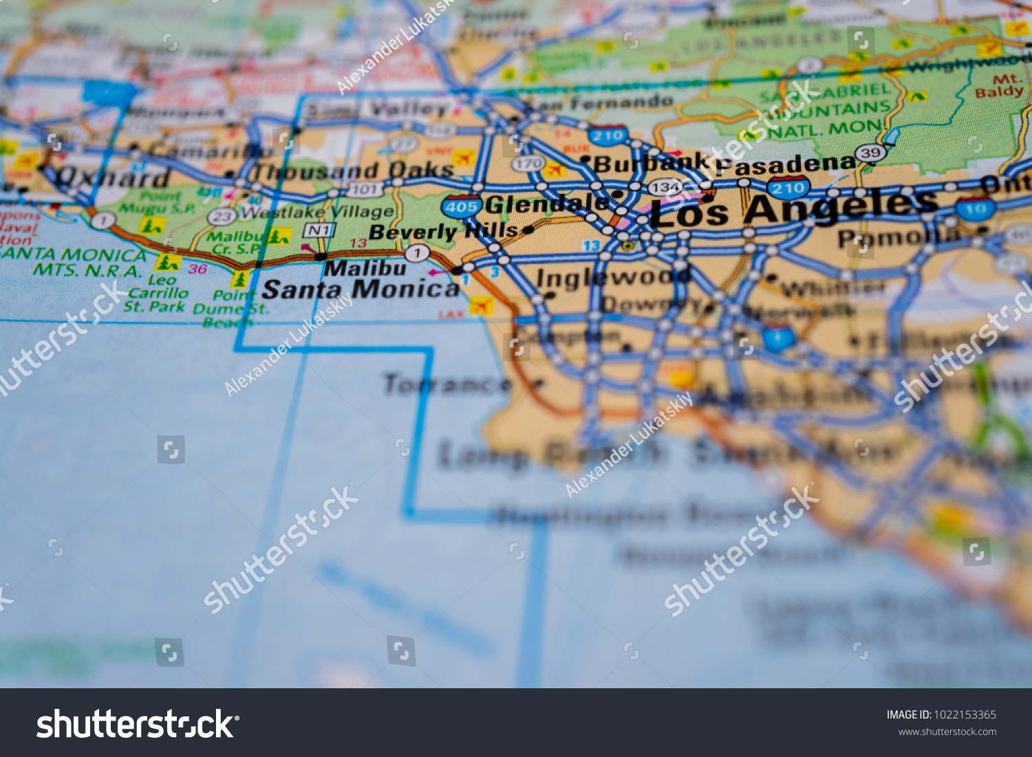 Los Angeles Usa Map Background Stock Photo 1022153365 | Shutterstock