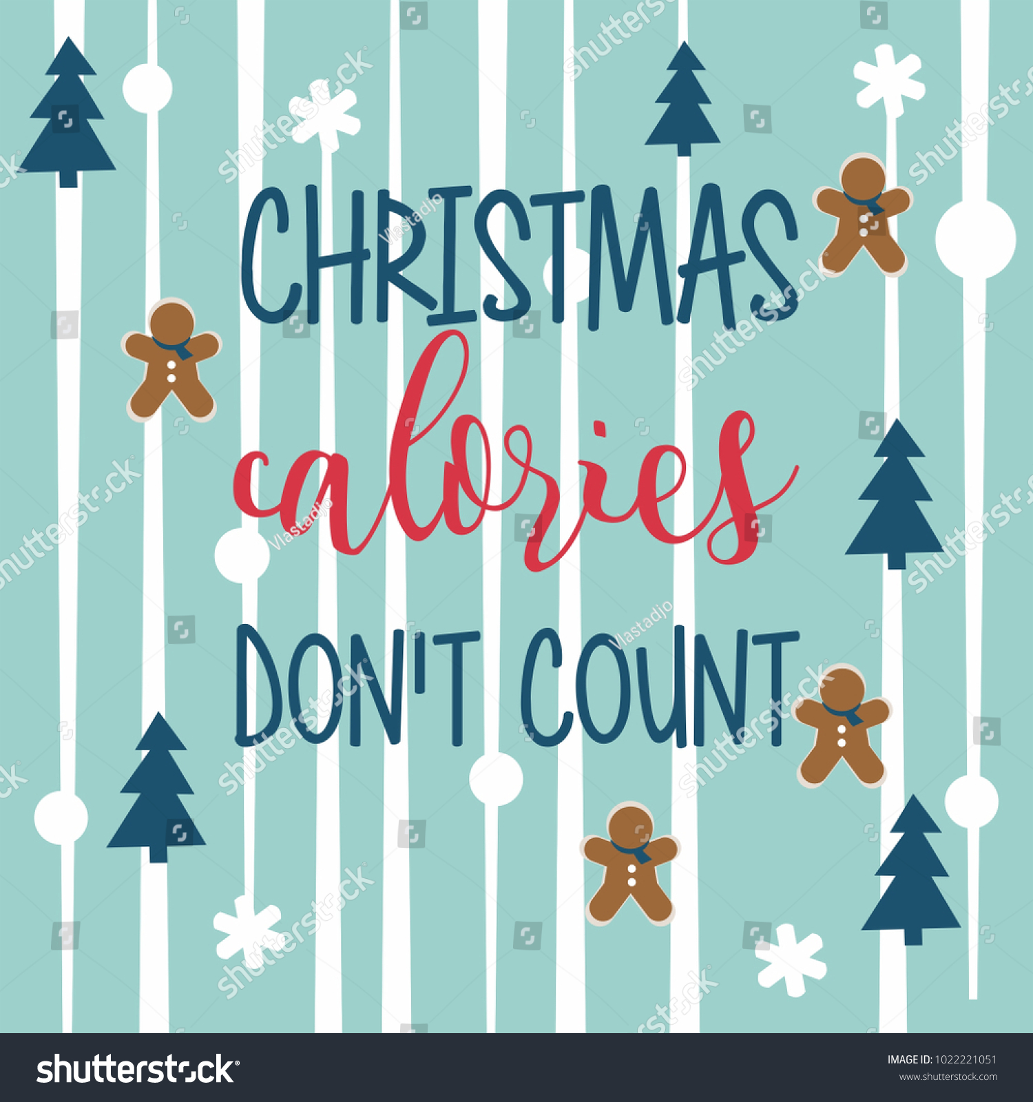 Christmas Calories Dont Count Vector Illustration Stock Vector (Royalty .....