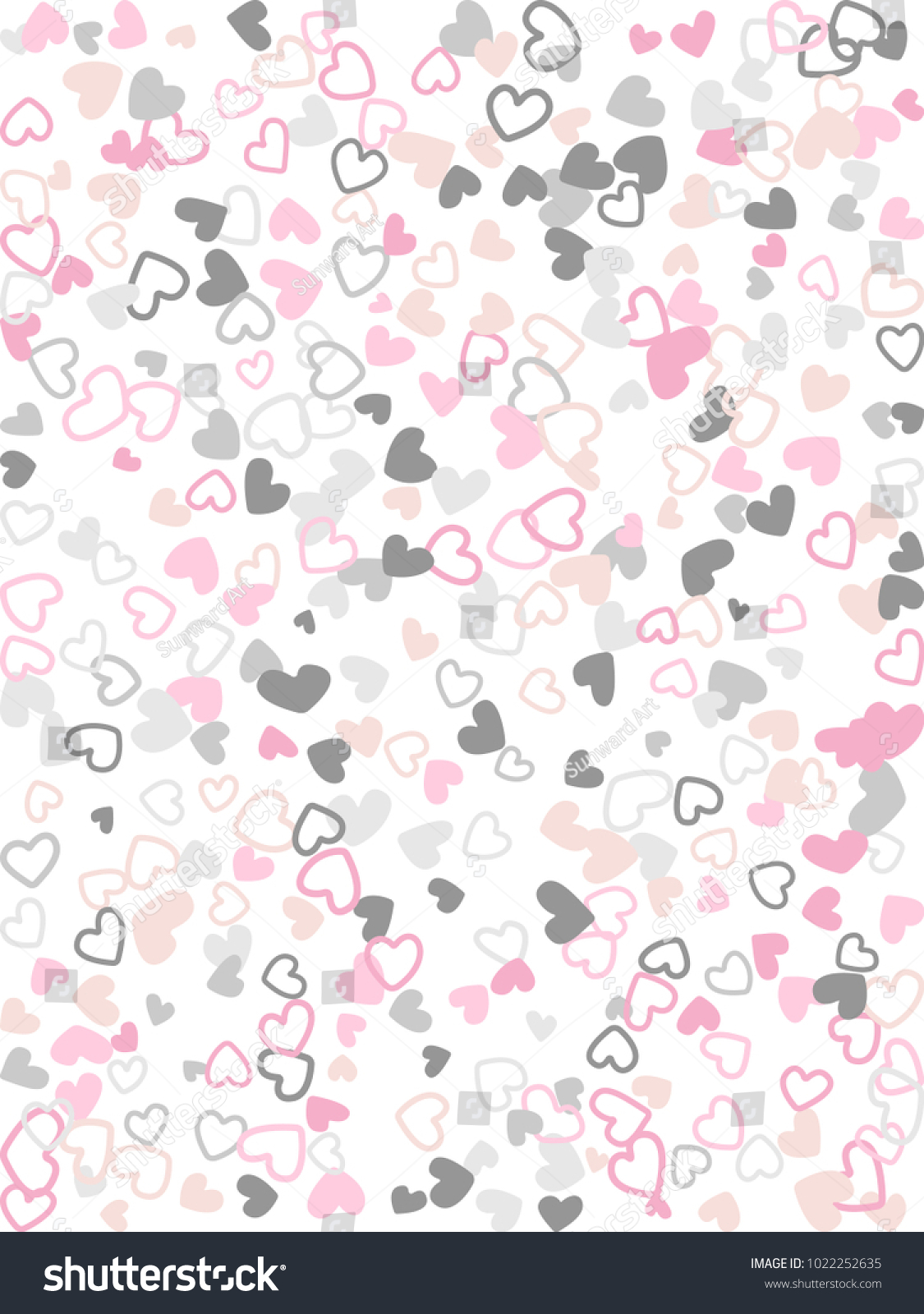 Heart Shape Outline Love Background Vector Stock Vector (Royalty Free ...