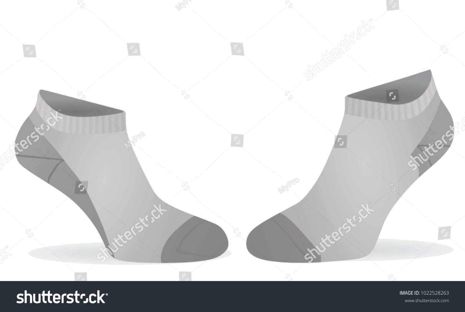Short Socks Front Back View Vector Stock Vector (Royalty Free ...