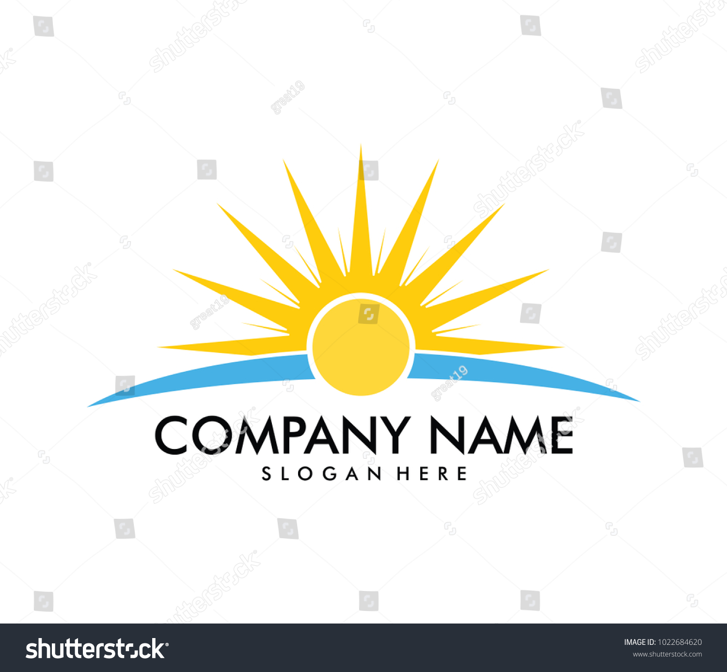 Vector Logo Design Sunlight Horizon Sea Stock Vector (Royalty Free ...