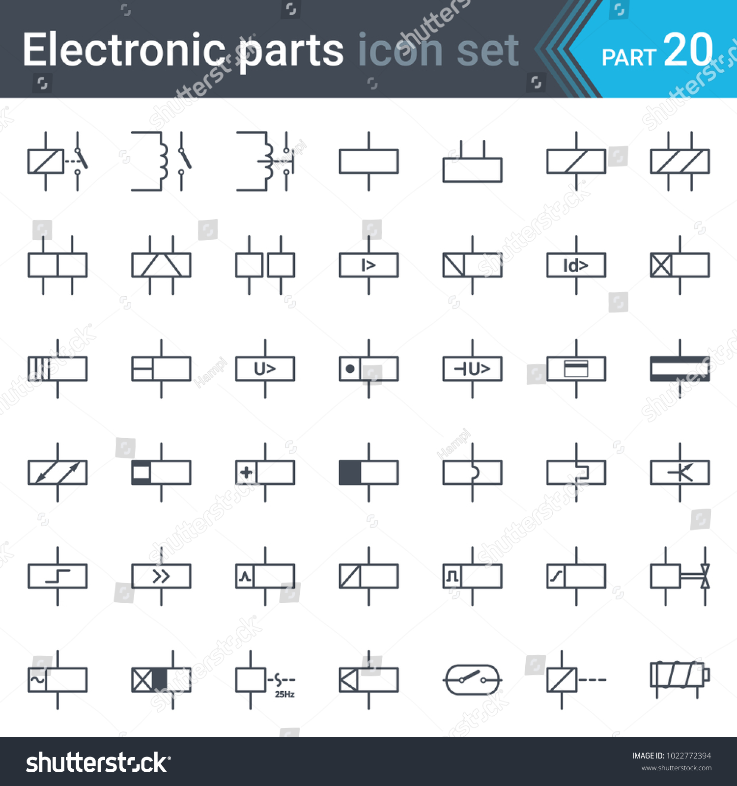 Complete Vector Set Electric Electronic Circuit Stock Vector (Royalty ...