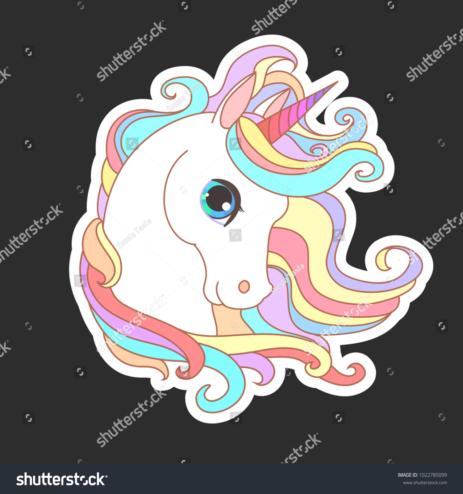 Unicorn Vector Illustration Children Design White Stock Vector (royalty 