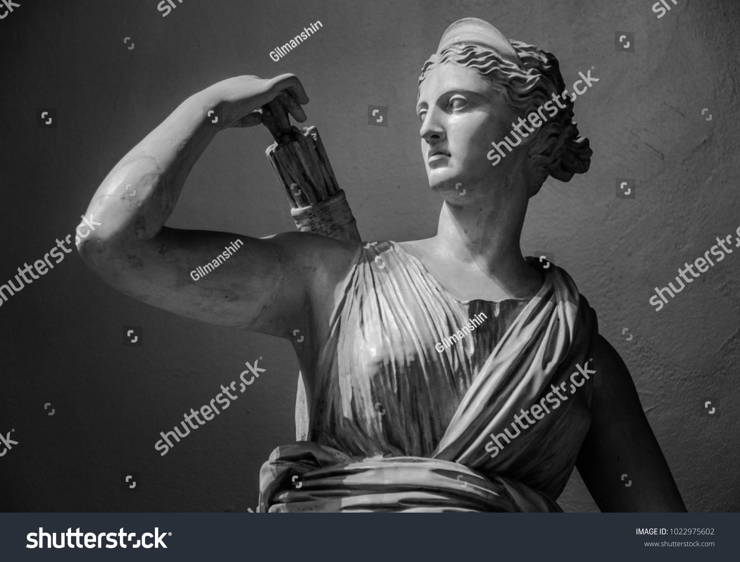 Classic White Marble Statuette Diana Versailles Stock Photo 1022975602 ...