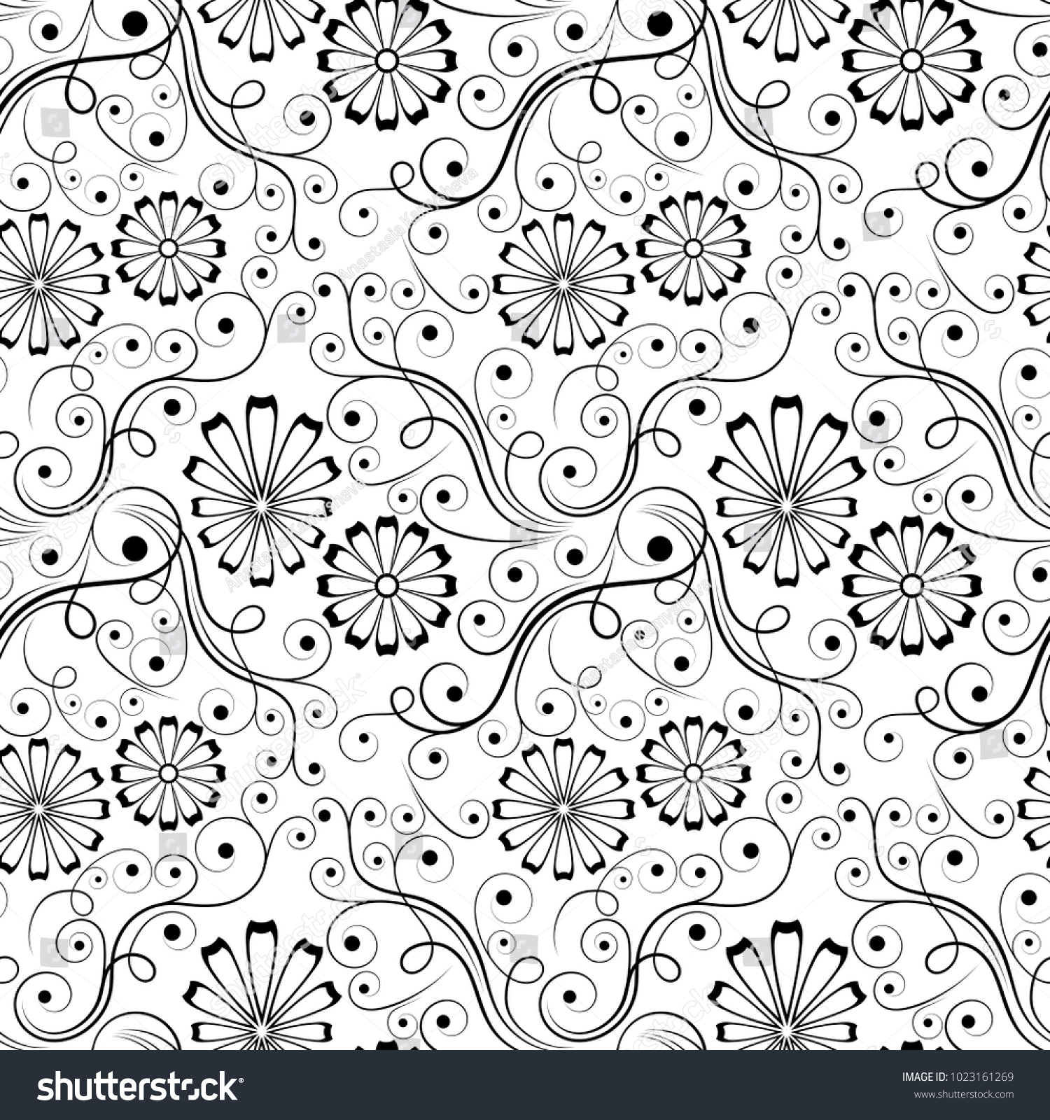 Seamless Vector Flourish Texture Background Design Stock Vector ...