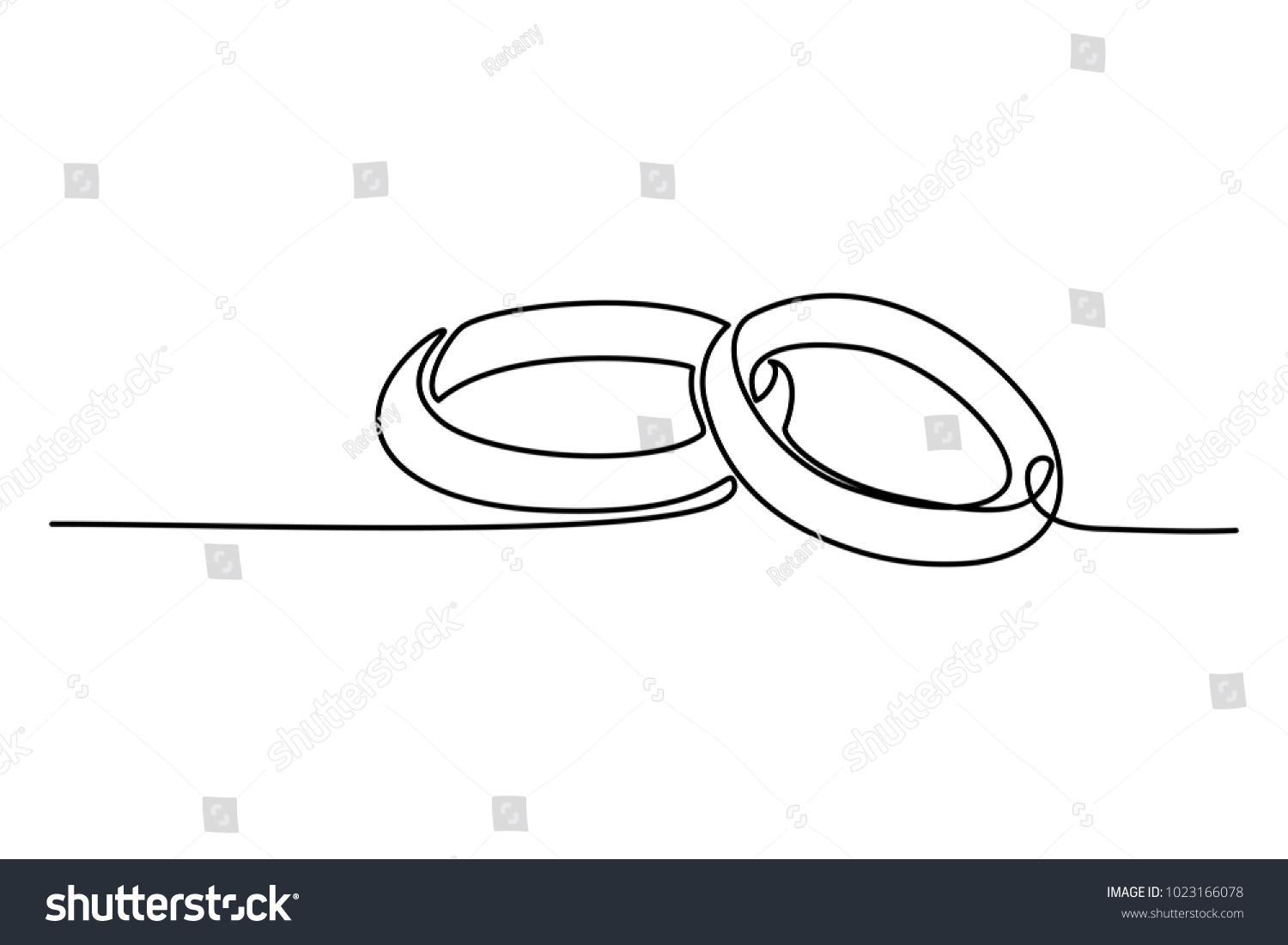 Рисунки одной линией кольца обручальные