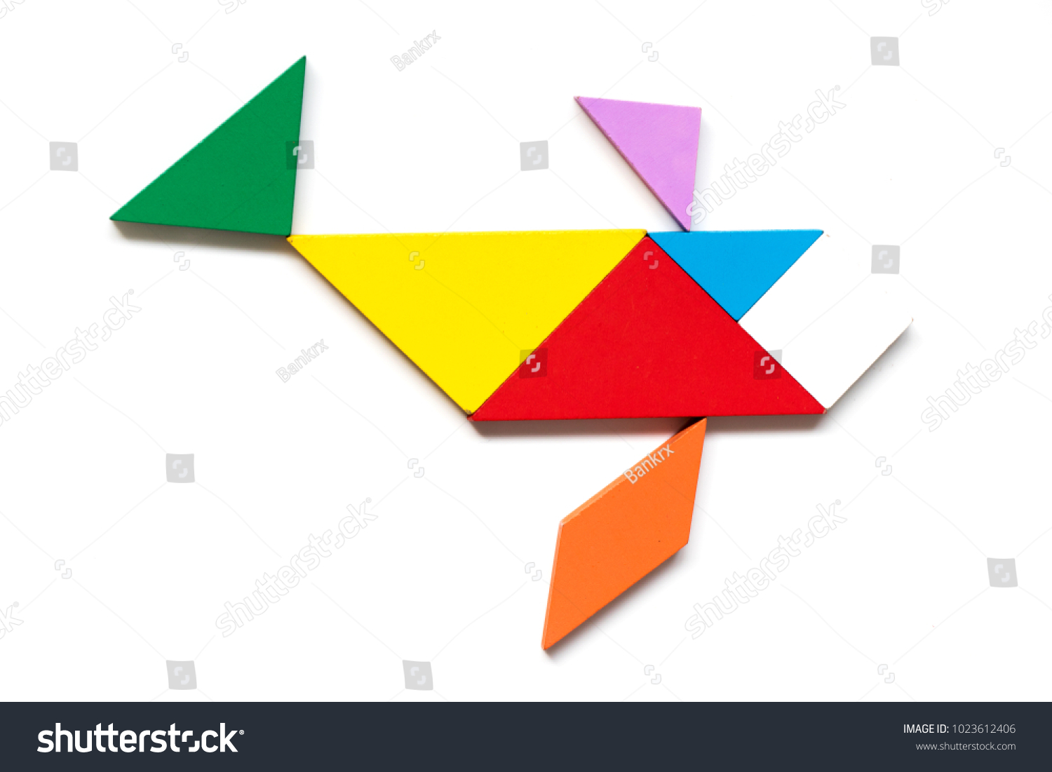 Color Wood Tangram Puzzle Swimming Fish Stock Photo 1023612406 ...