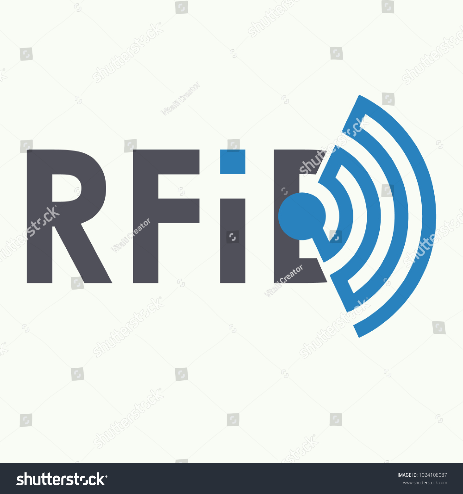 Vector Rfid Logo Radio Frequency Identification Stock Vector (royalty 