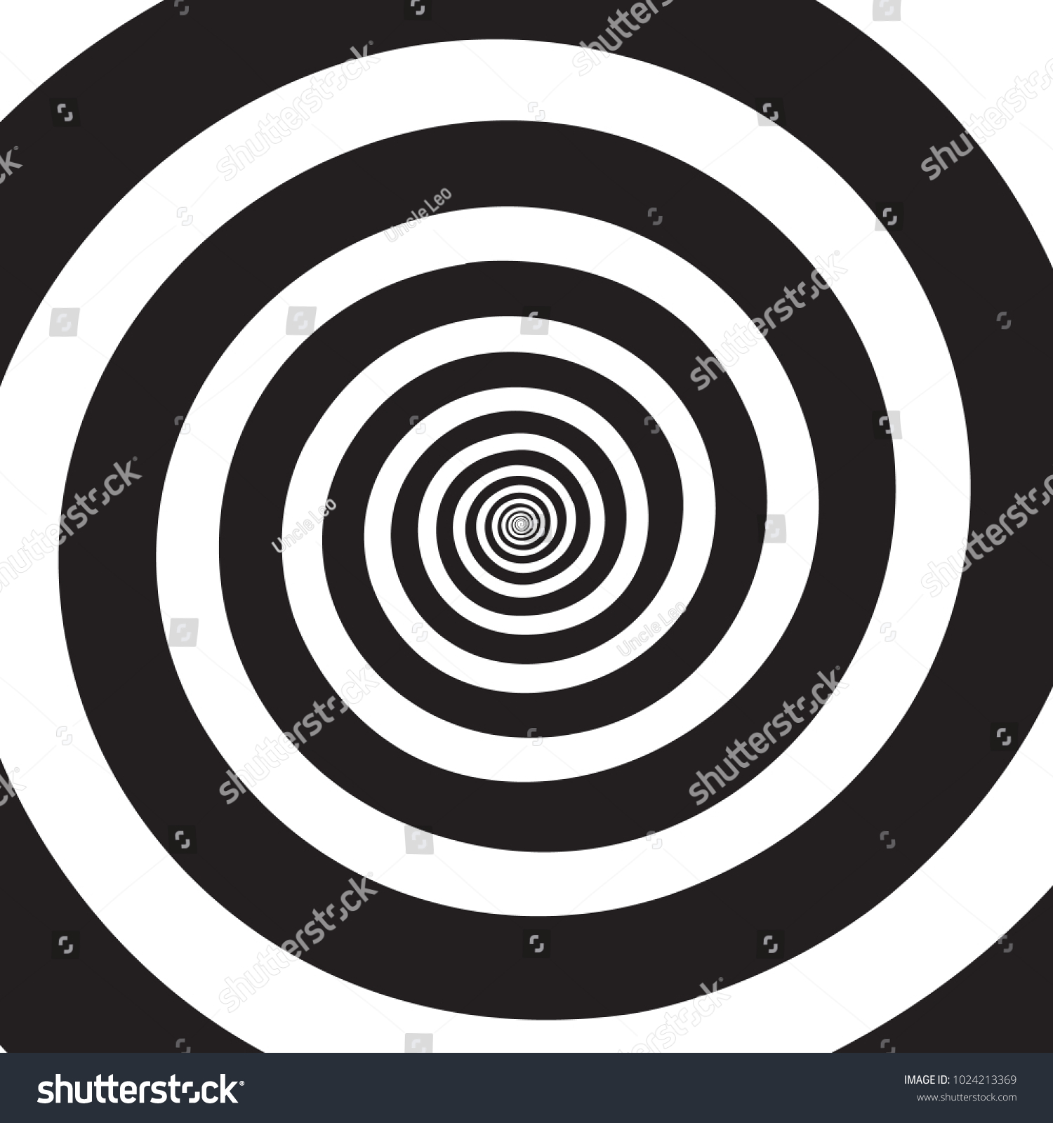 Psychedelic Spiral Hypnotic Swirl Black White Stock Vector (Royalty ...