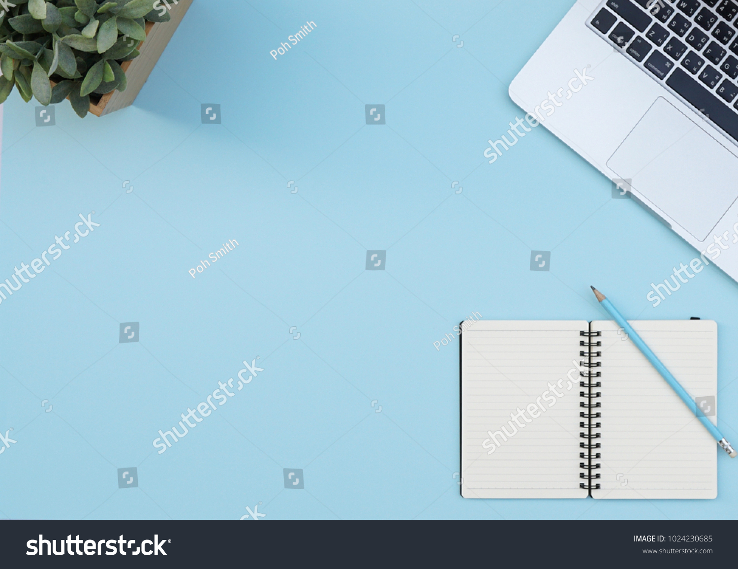 Flat Lay Top View Office Table Stock Photo 1024230685 | Shutterstock