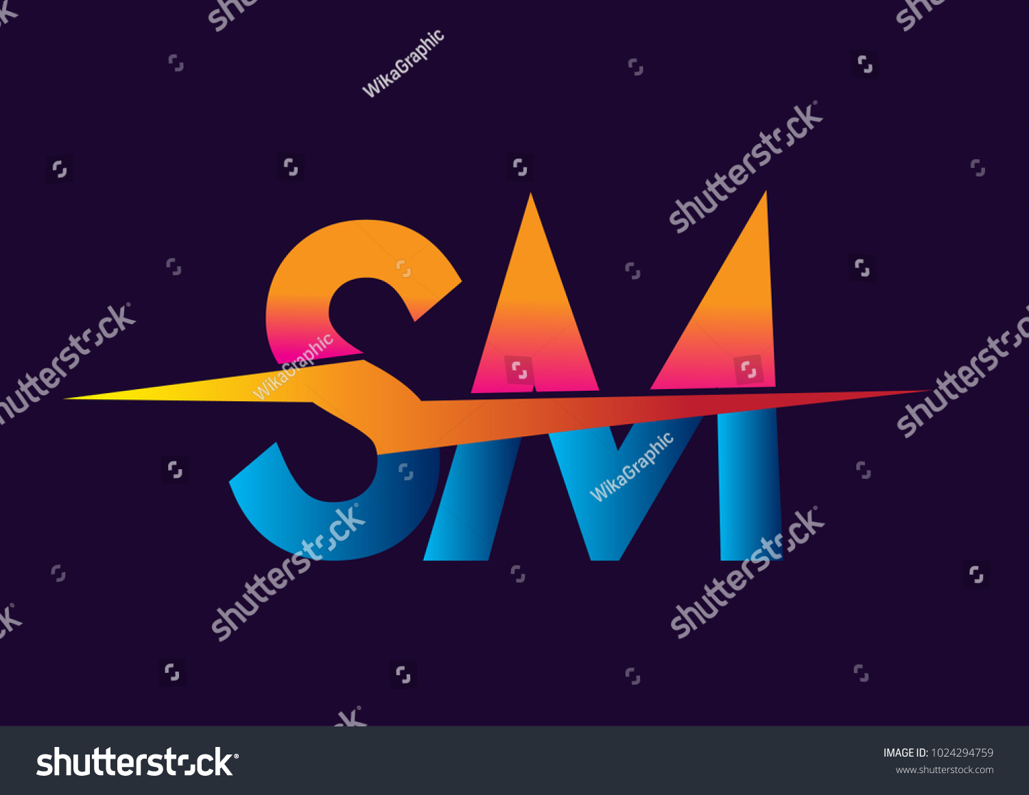 Letter Sm Logo Lightning Icon Letter Stock Vector (Royalty Free ...