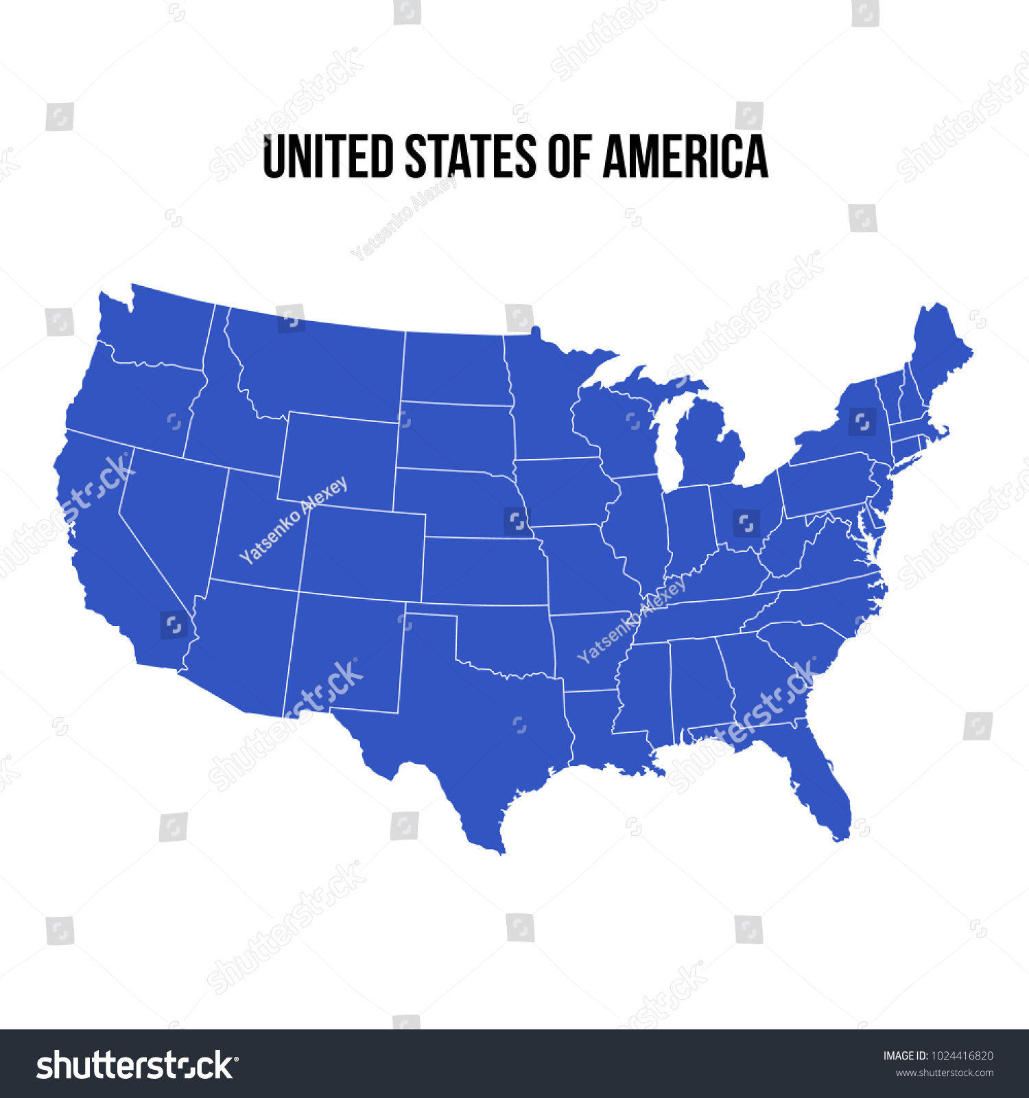 1 218 Usa Map East Coast Shutterstock Stock Vector United States Of America Map Isolated On White Background Usa Vector Illustration Blue Color 1024416820