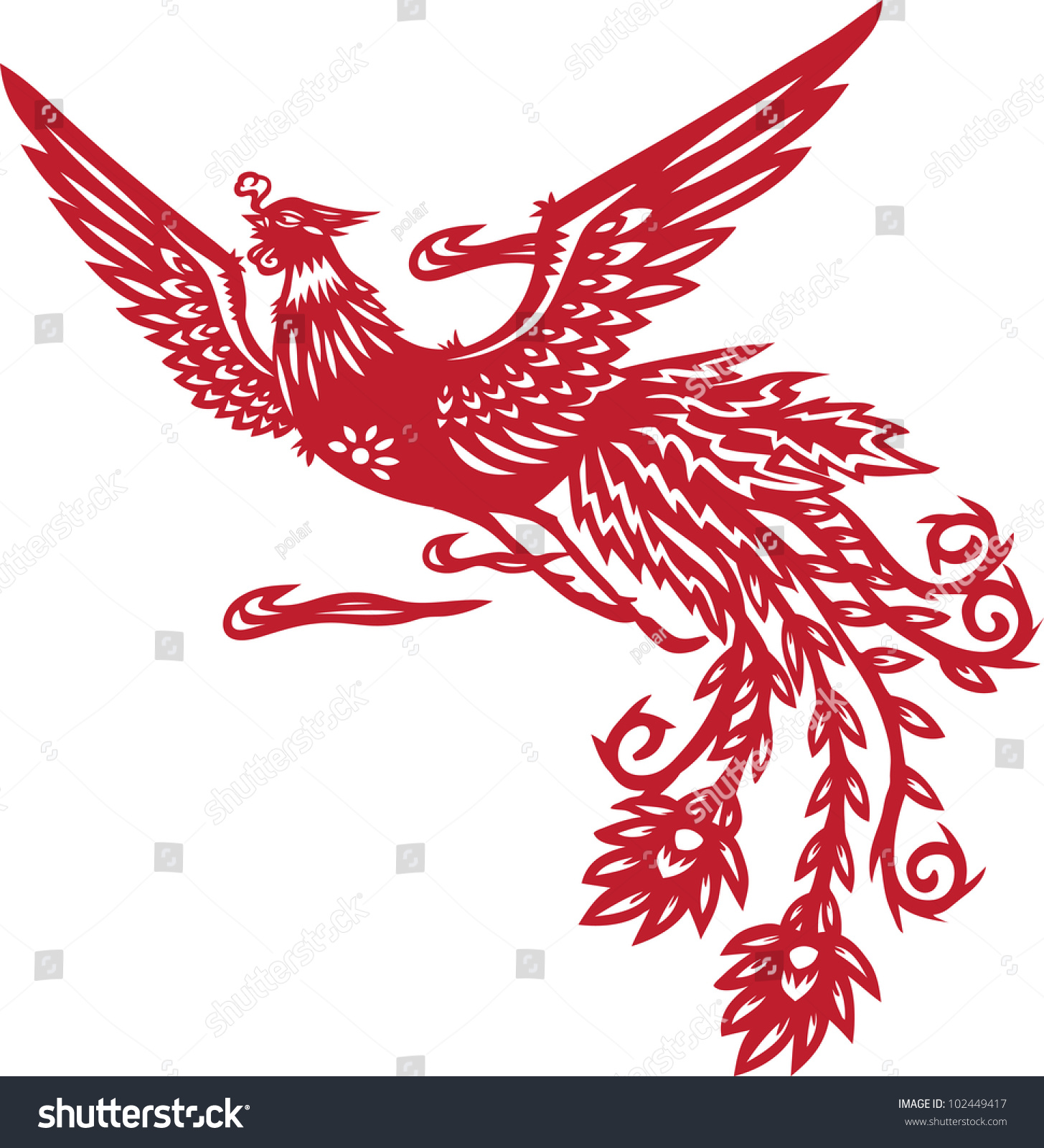 Chinese Phoenix Stock Vector (Royalty Free) 102449417 | Shutterstock