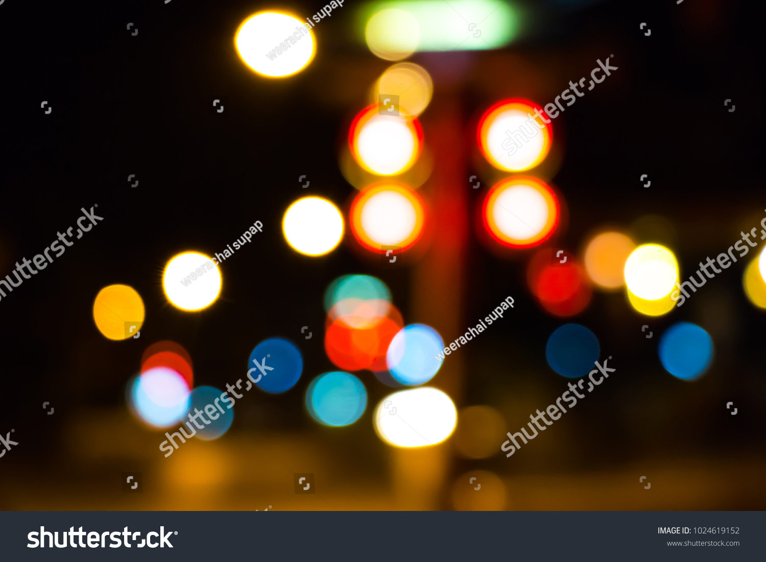 Night City Street Lights Bokeh Background Stock Photo 1024619152 ...