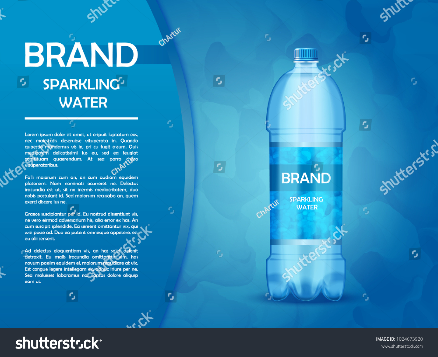 Advertising Poster Mineral Water Plastic Bottle Stock Vector (Royalty ...