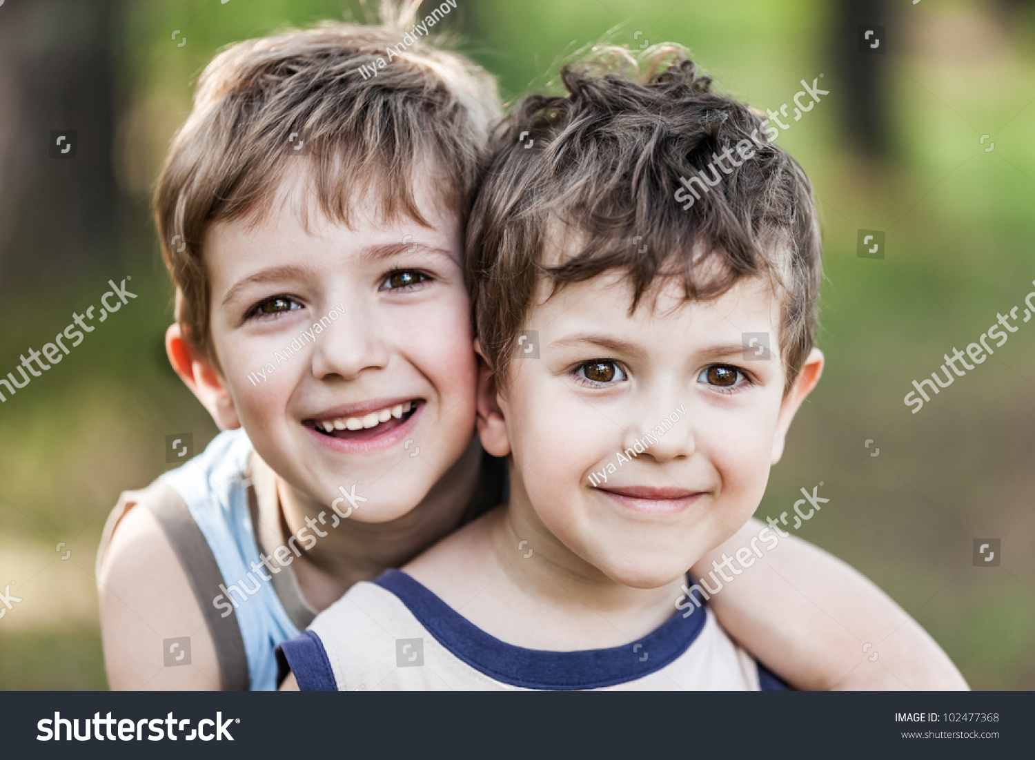 Family Happiness Two Little Smiling Child Stock Photo 102477368 ...