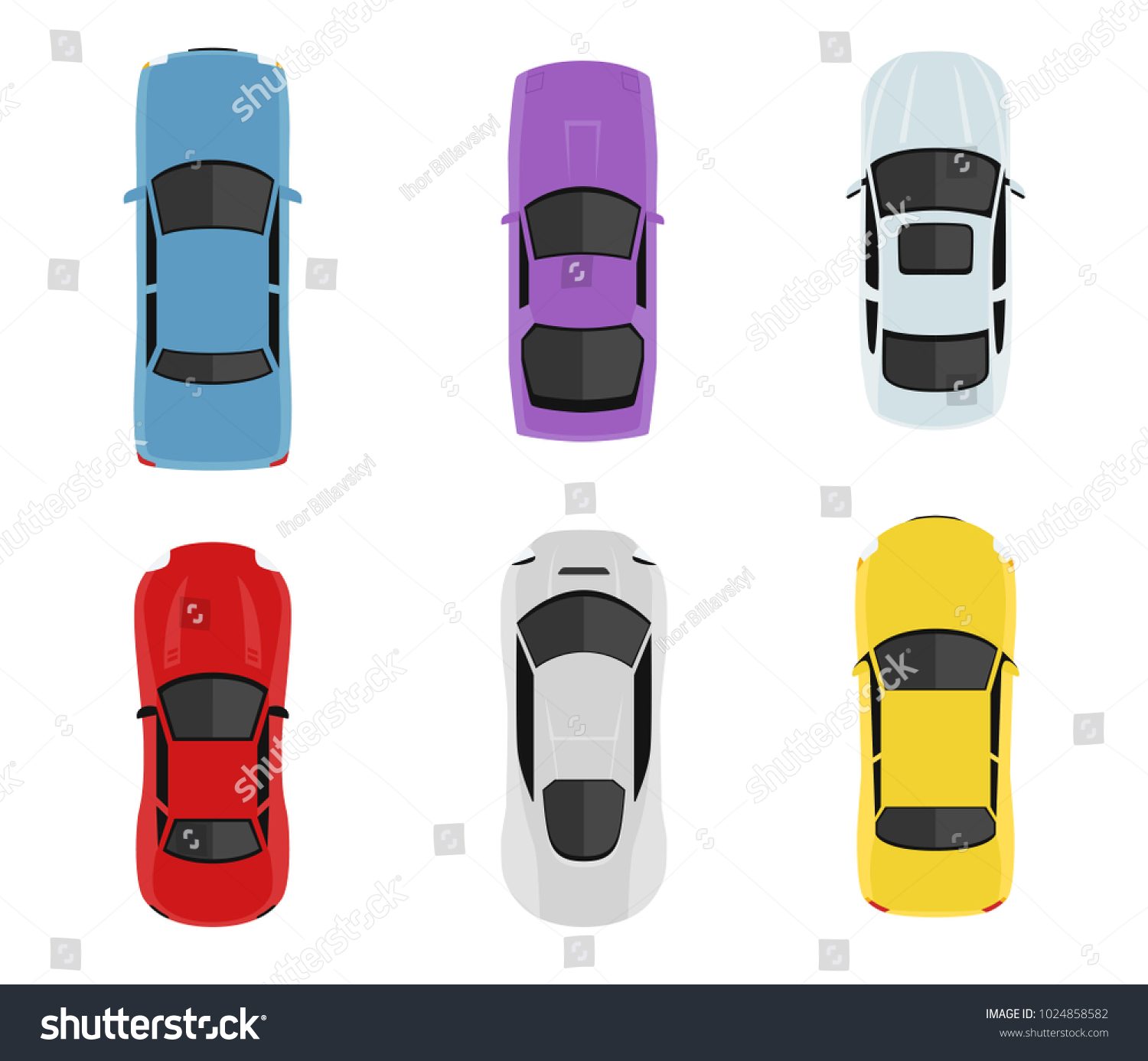 Transport Set Above Top View Cute Stock Vector (Royalty Free ...