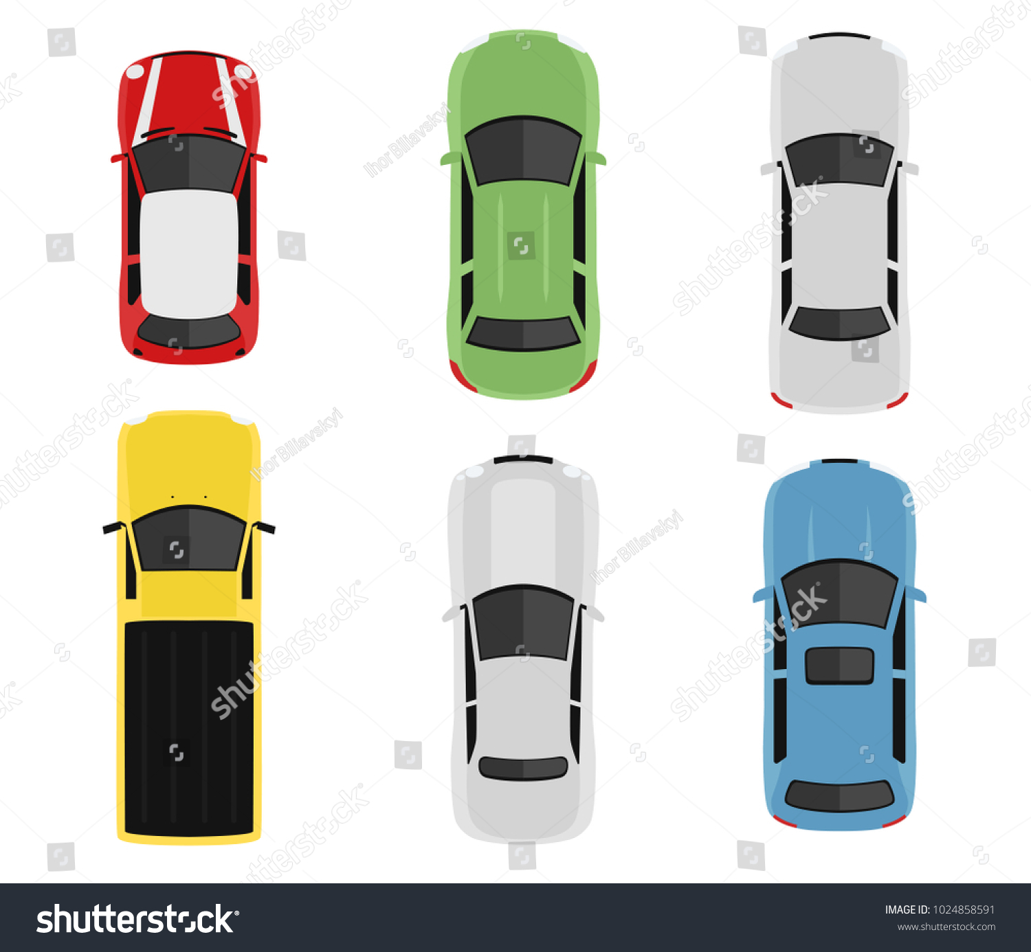 Transport Set Above Top View Cute Stock Vector (Royalty Free ...