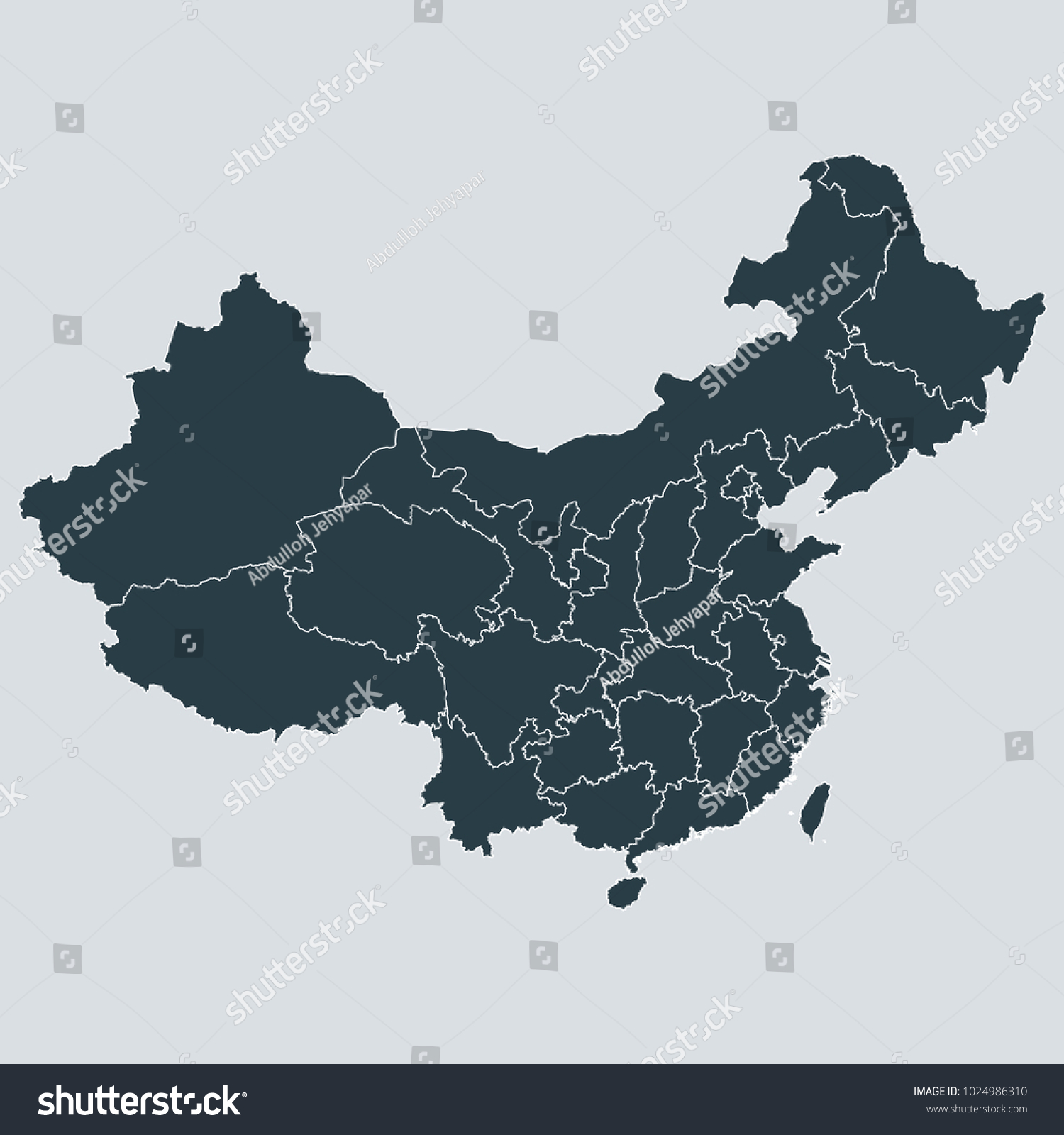 China Map On White Background Vector Stock Vector (Royalty Free ...