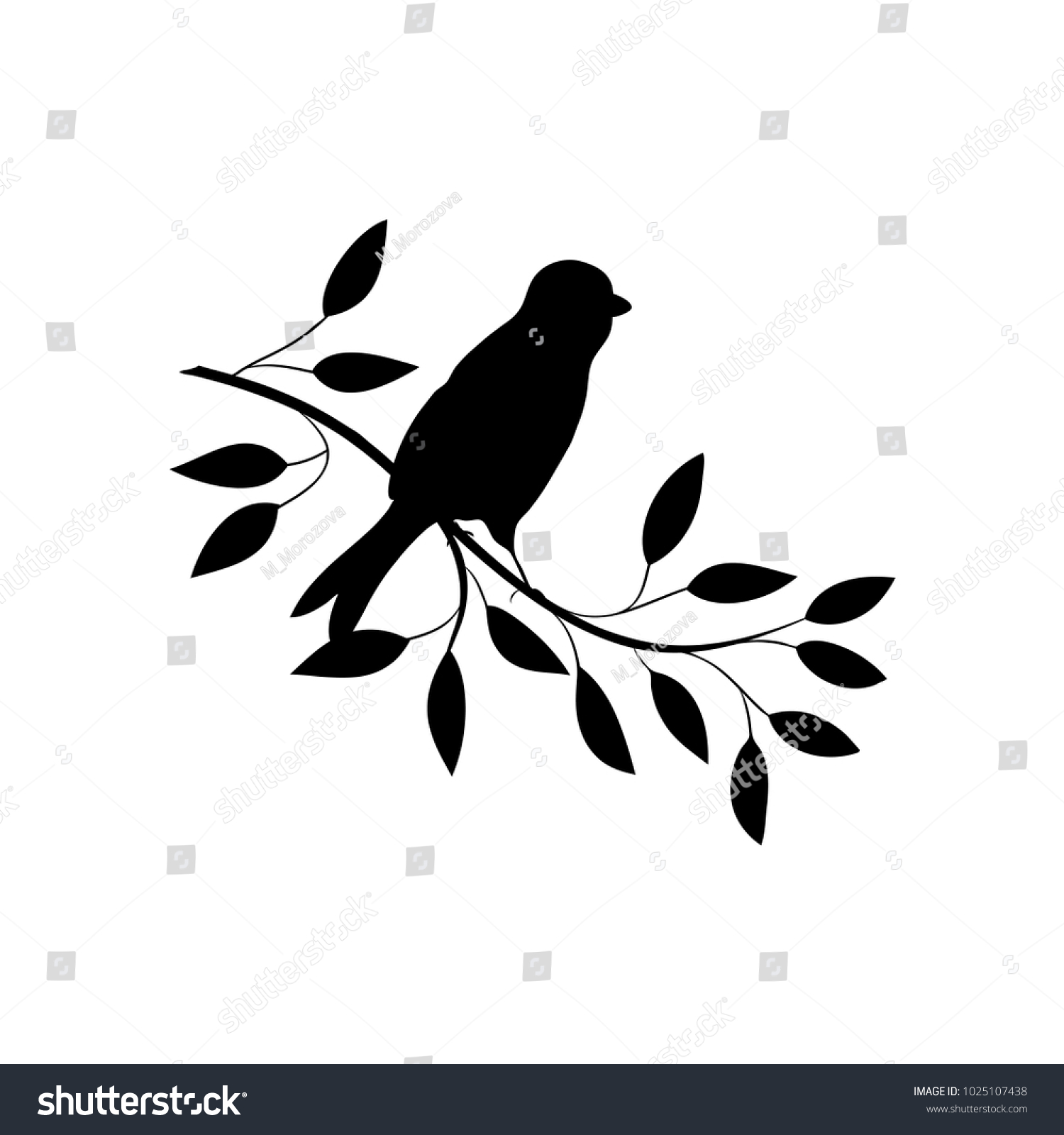 simple tree and bird silhouettes