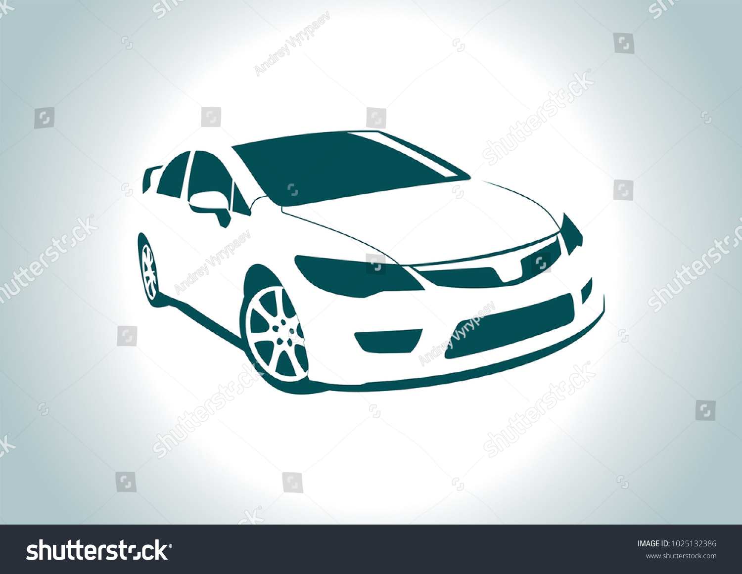 Car Silhouette On Grey Background Honda Stock Vector (Royalty Free ...