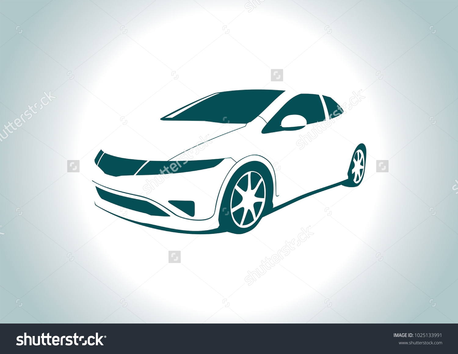 Silhouette Car Honda Stock Vector (Royalty Free) 1025133991 | Shutterstock