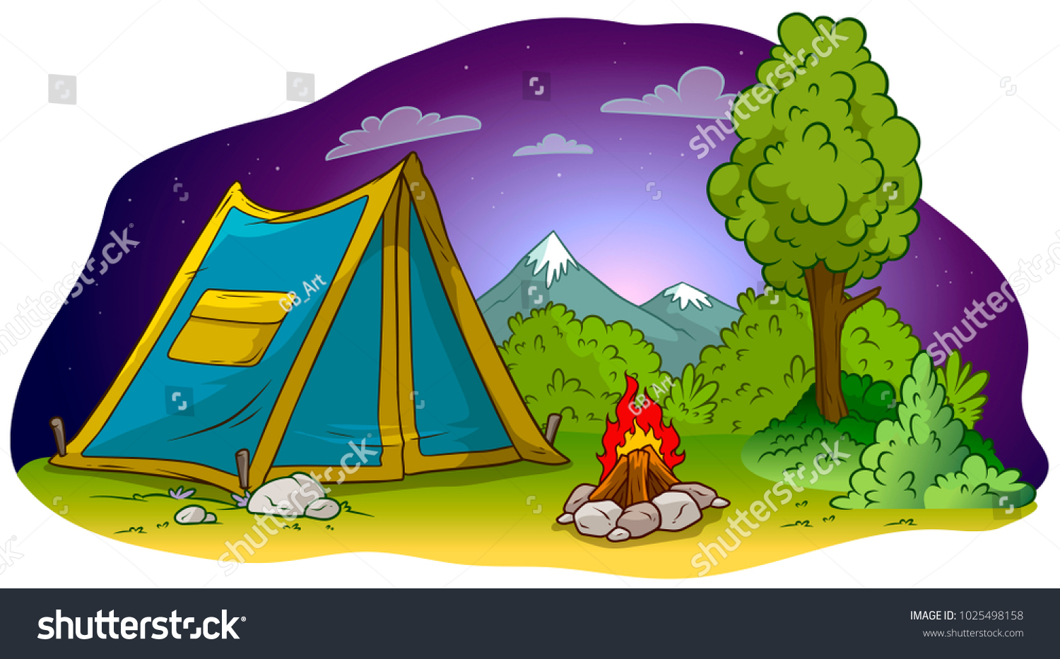 Палатка нарисованная на фоне