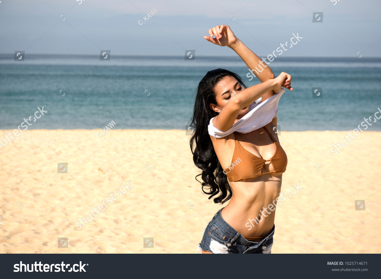 Hot Girl Taking Off Bikini
