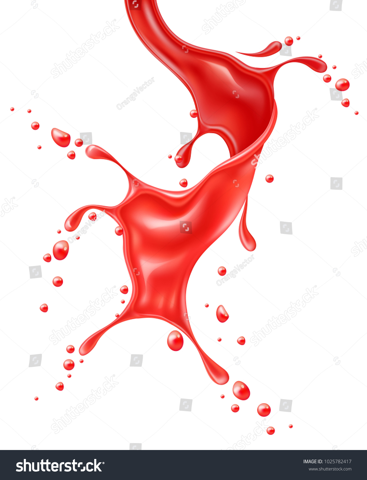 Red Juice Splash Realistic Vector 3d Stock Vector (Royalty Free ...