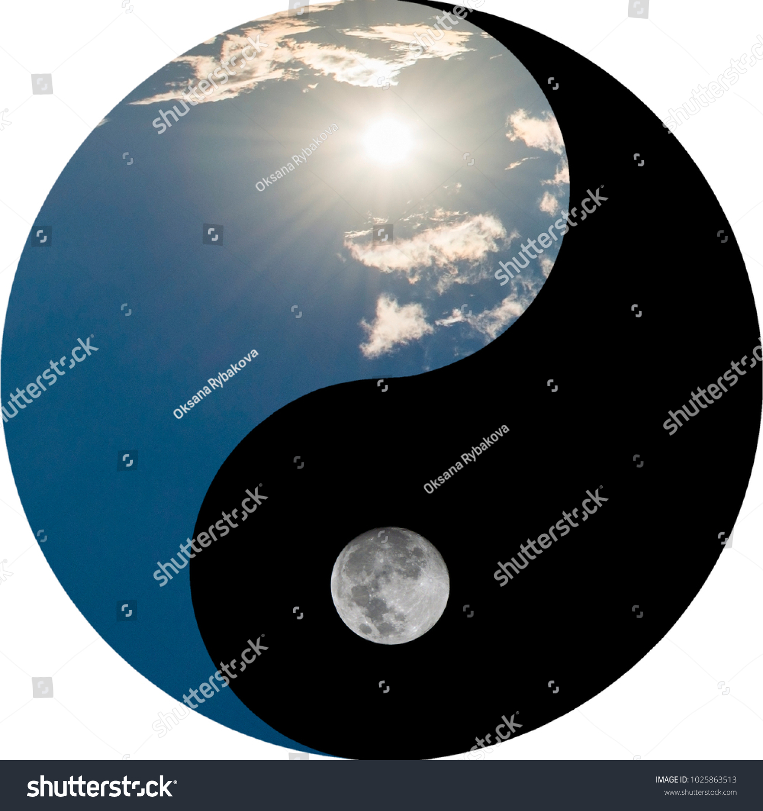 Symbol Yin Yang Day Night Sun Stock Photo 1025863513 | Shutterstock