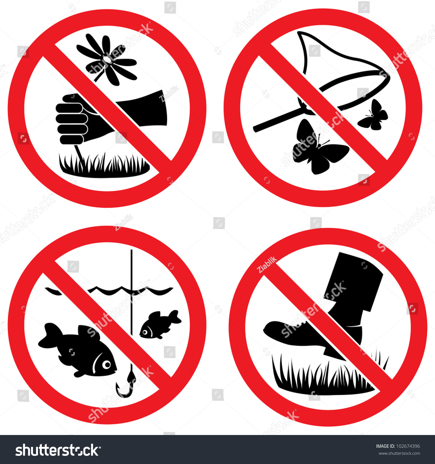 Запрещающие экологические знаки по охране природы