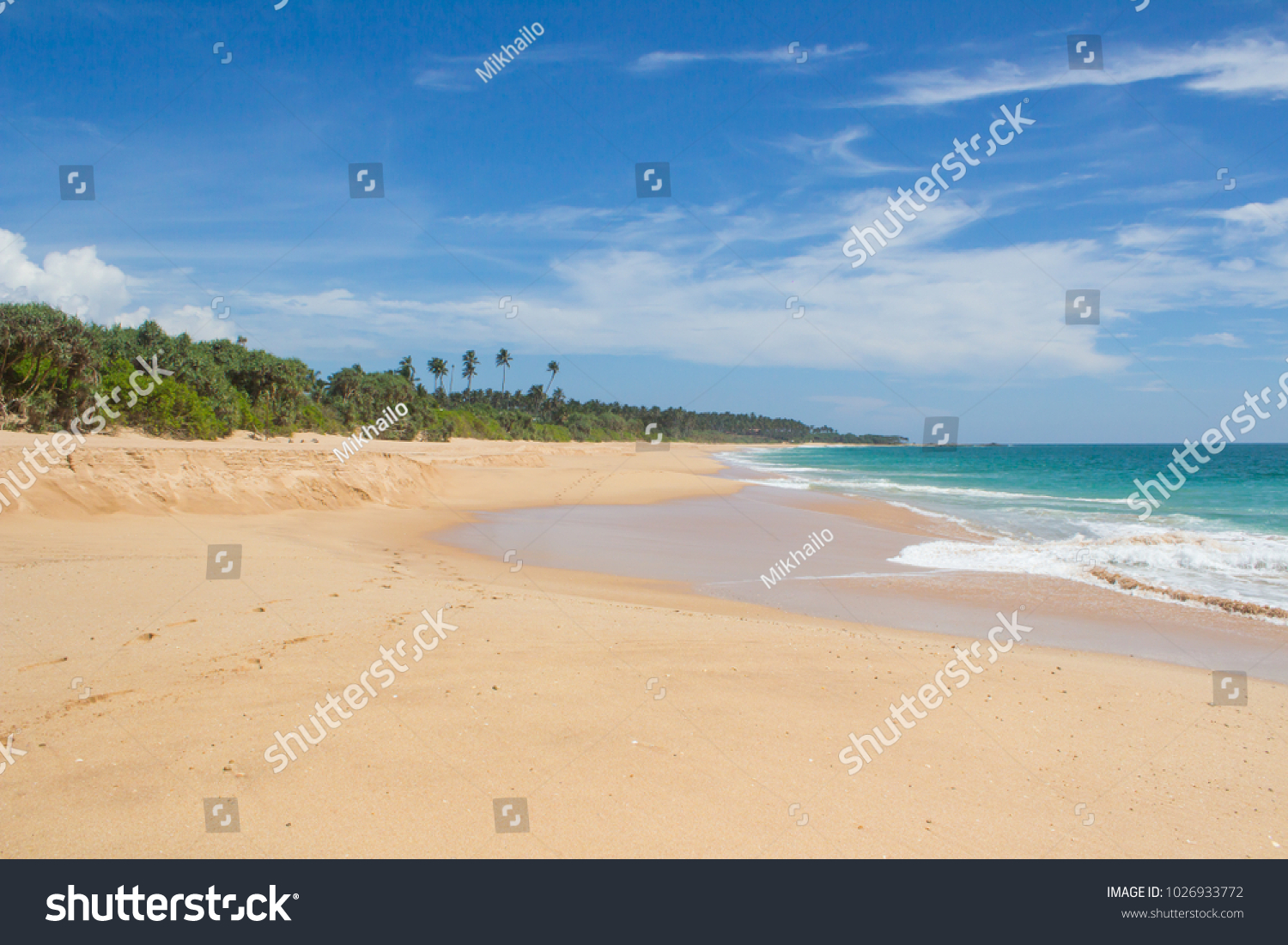 Beautiful Beach View Nice Tropical Beach Stock Photo 1026933772 ...