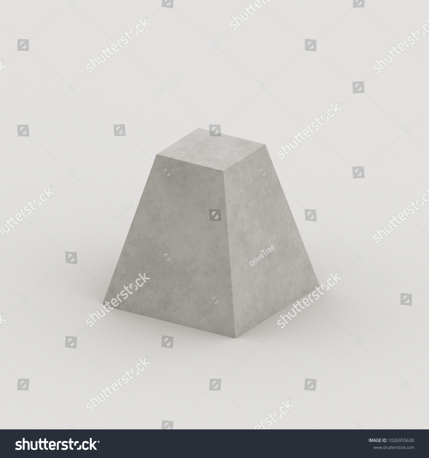 Concrete Truncated Pyramid Construction Element 3d Stock Illustration ...