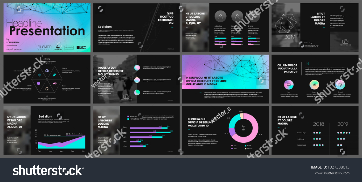 Presentation Template Palette Chameleon Holographic Flickering Stock ...