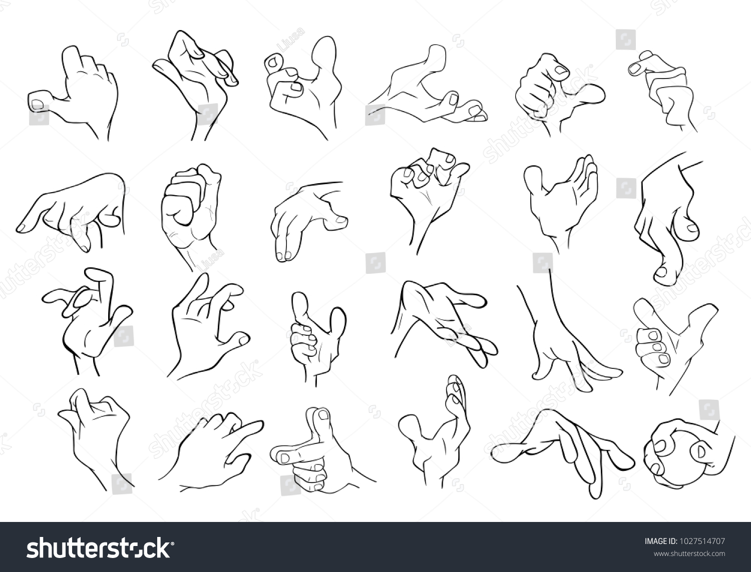 Set Vector Cartoon Illustrations Hands Different Stock Vector (Royalty ...