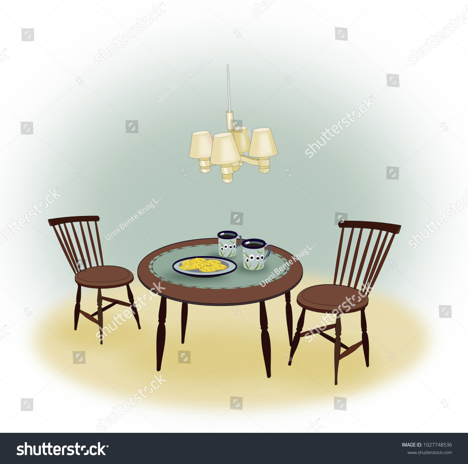 Комната стол стул мультяшная