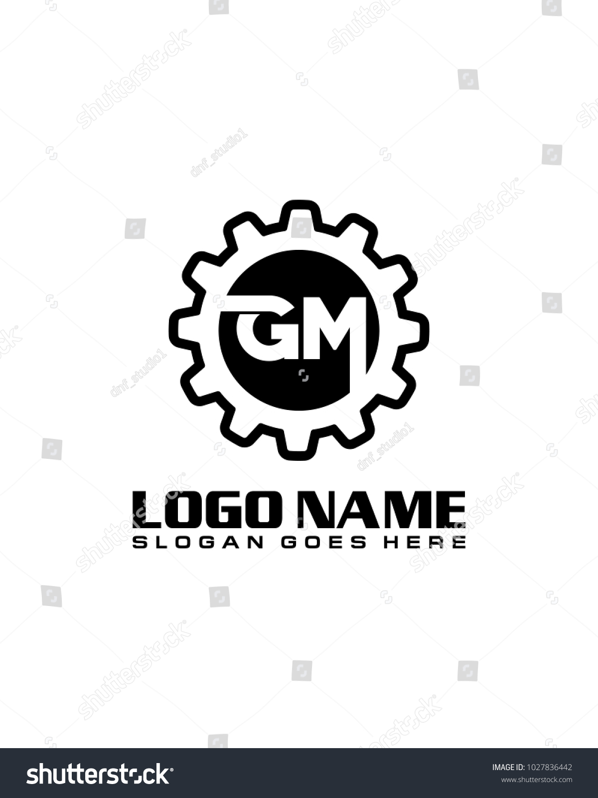 Initial G M Gear Logo Template Stock Vector (Royalty Free) 1027836442 ...