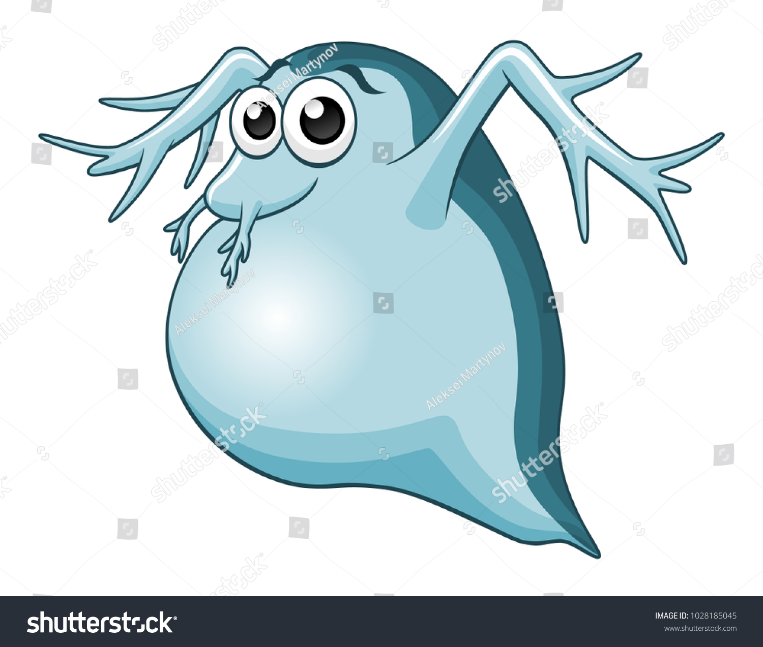 Cartoon Daphnia Isolated On White Background Stock Vector Royalty Free