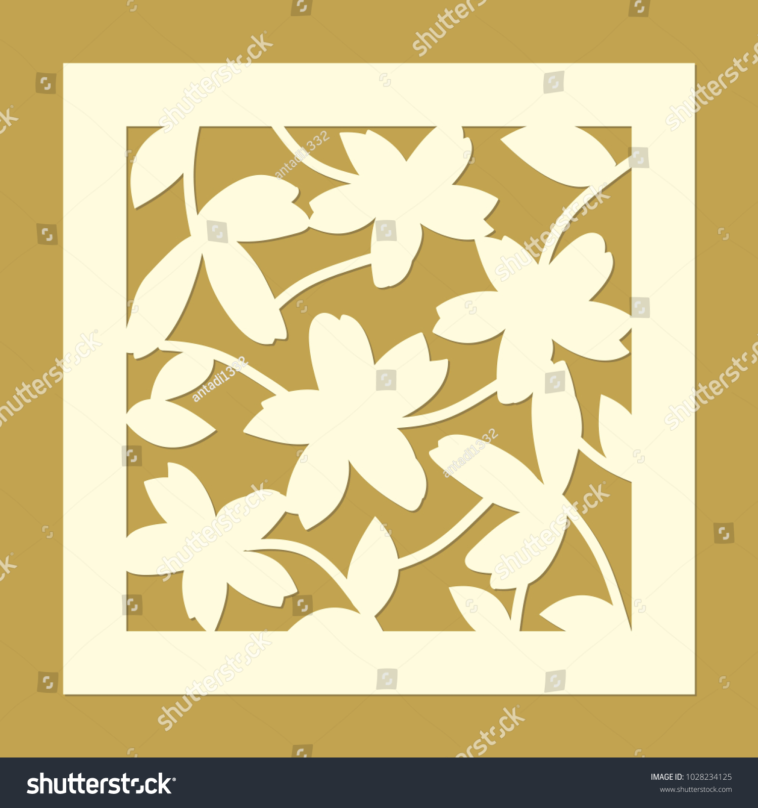 Flower Ornament Laser Cut Template Pattern Stock Vector (Royalty Free ...