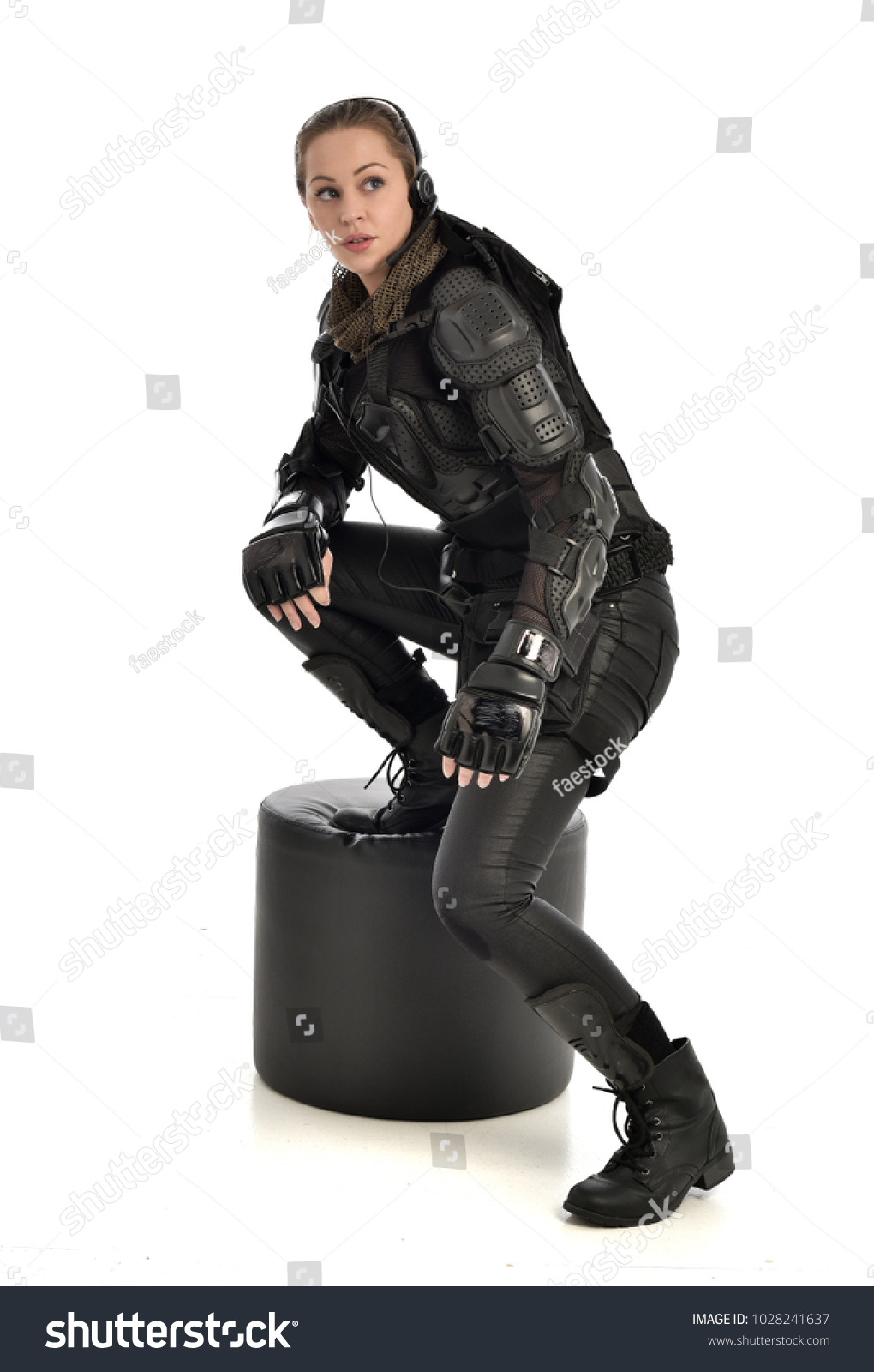 Full Length Portrait Female Wearing Black Stock Photo Shutterstock