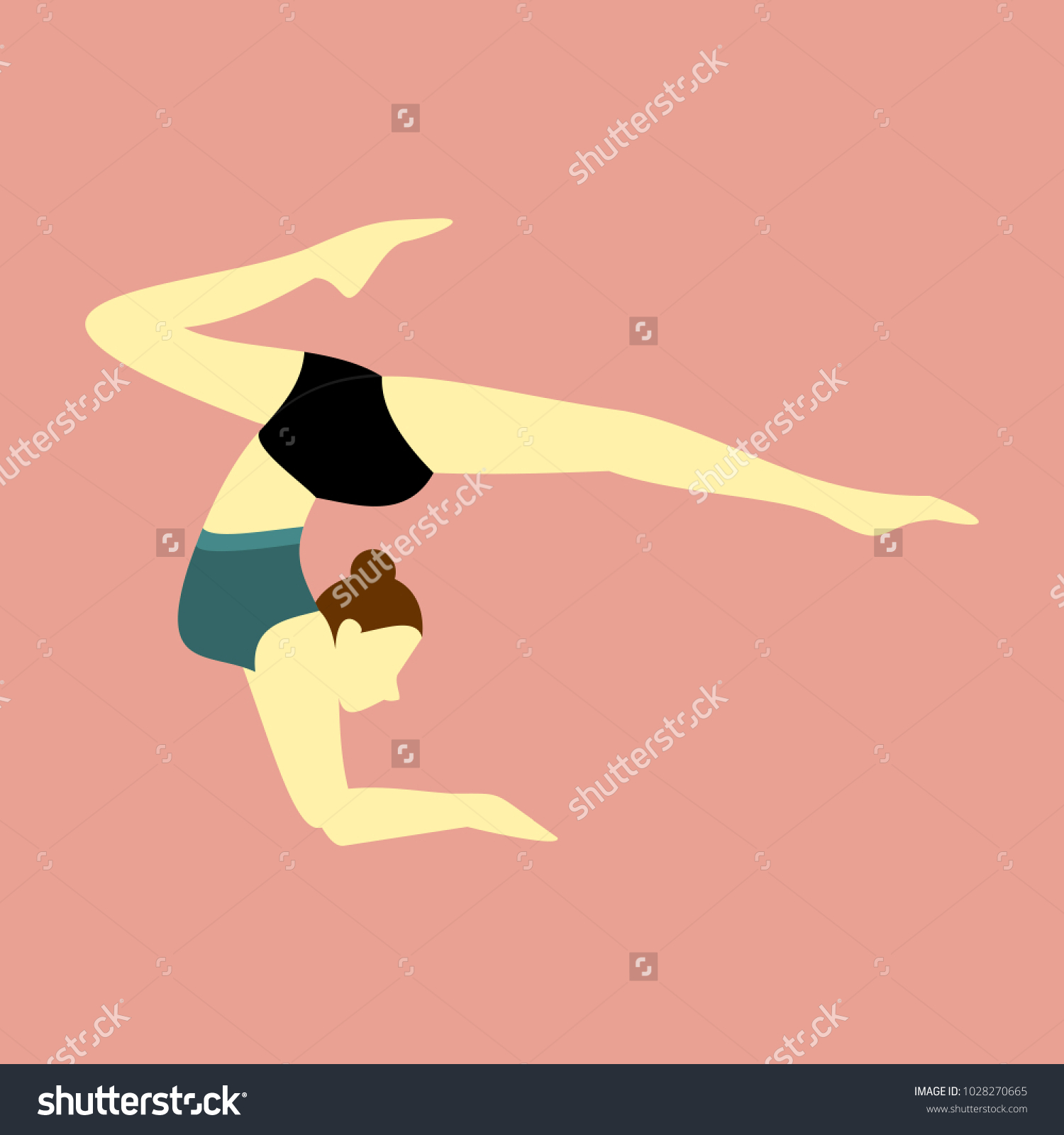 Gymnastic Pose Yoga Posture Vector Illustration Stock Vector Royalty Free 1028270665