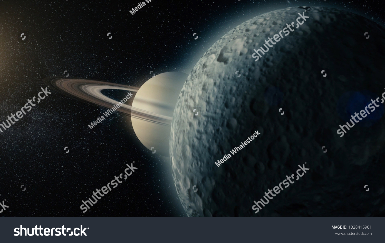 Planet Satellite Space Unexplored Planets Faraway Stock Illustration ...