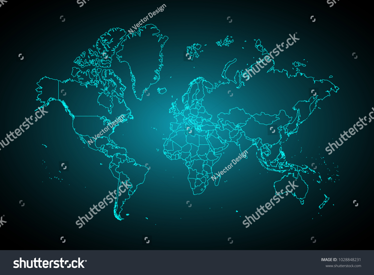 World Map Digital Tech Background Stock Vector (Royalty Free ...